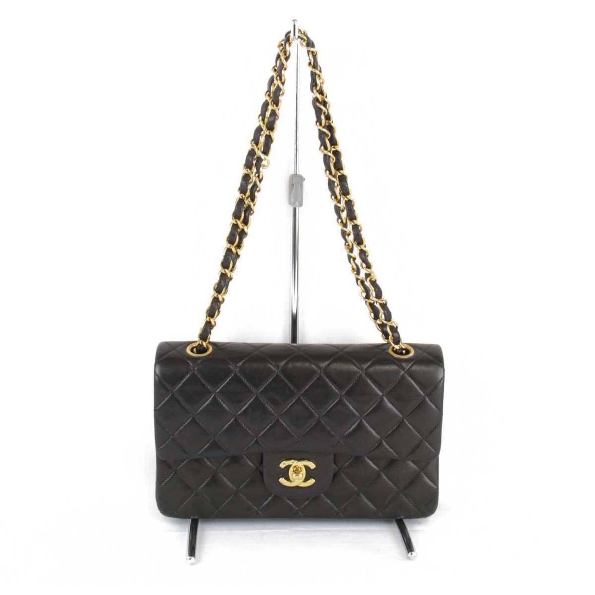 image of Chanel Shoulder Bag Lambskin Black Ladies, Women's