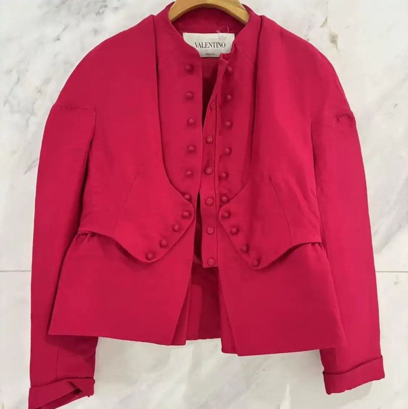 Valentino Valentino Silk Short Sleeve Cardigan for Women 0089 Size L / US 10 / IT 46 - 1 Thumbnail