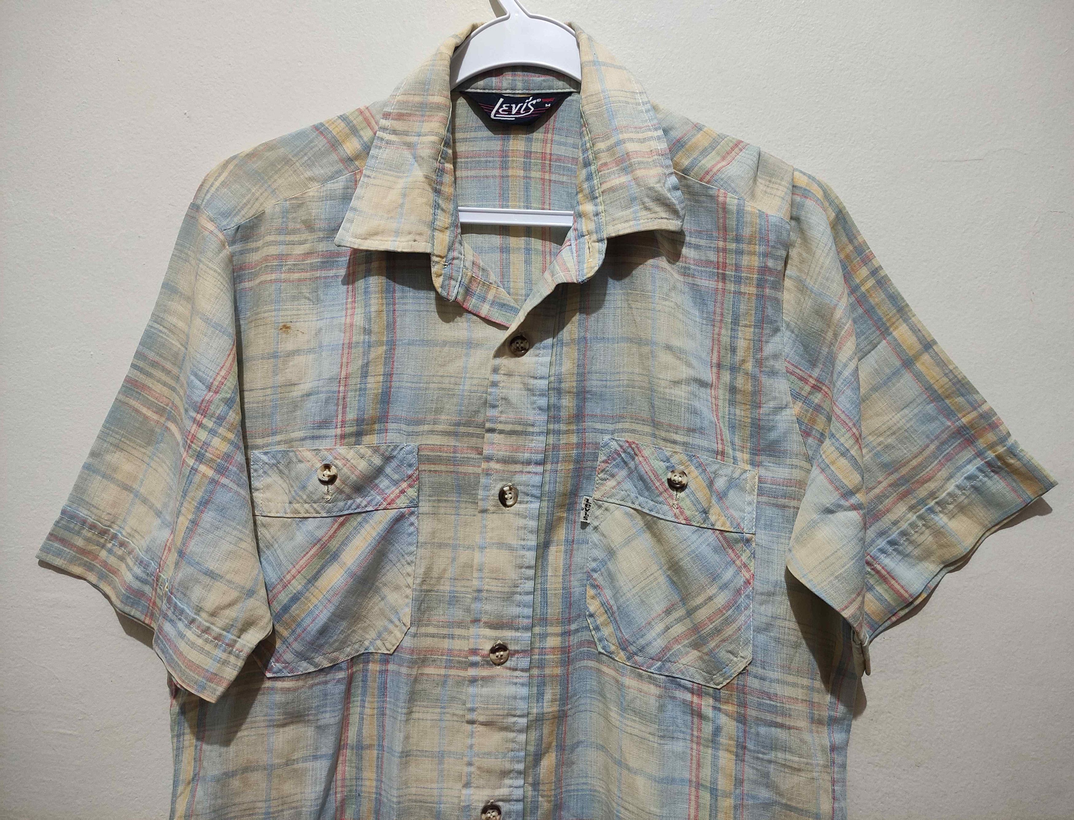 Levi's Vintage 70s Levis White Tab Button Up Shirt Size US M / EU 48-50 / 2 - 3 Thumbnail