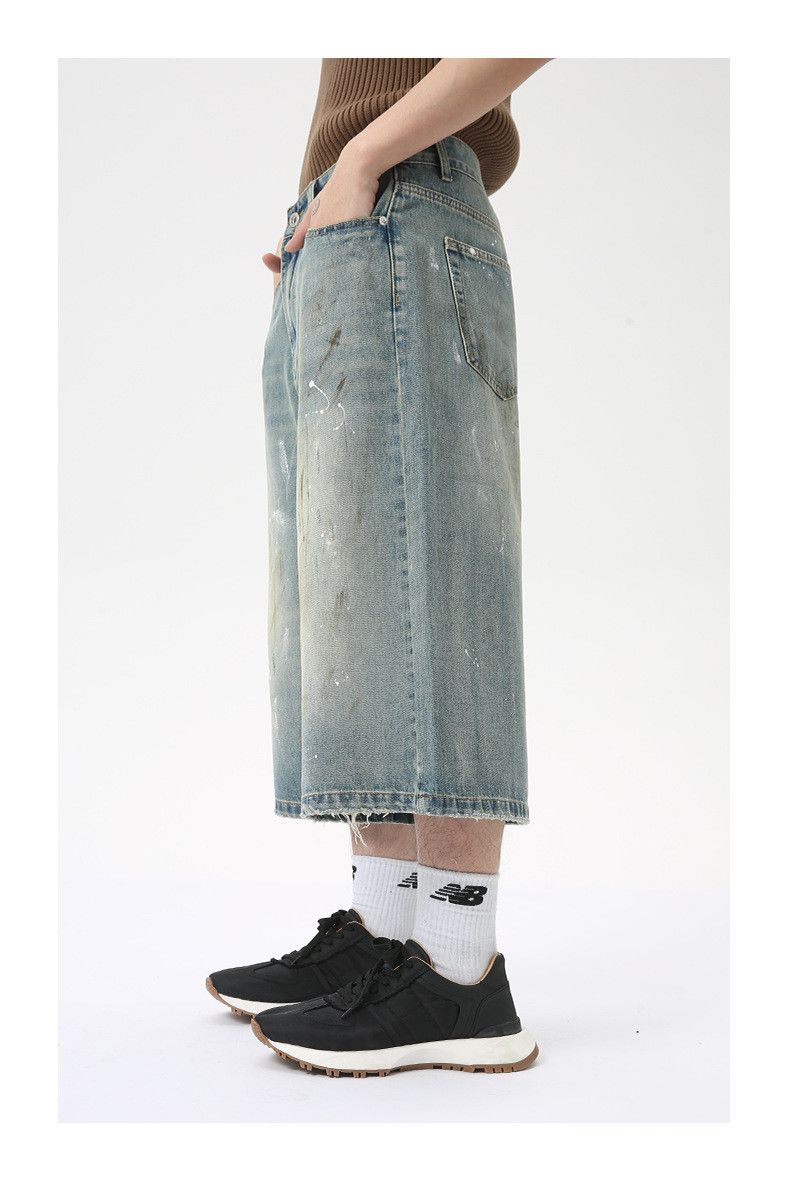 Japanese Brand × Jean Vintage distressed ink wash denim shorts Size US 32 / EU 48 - 4 Thumbnail