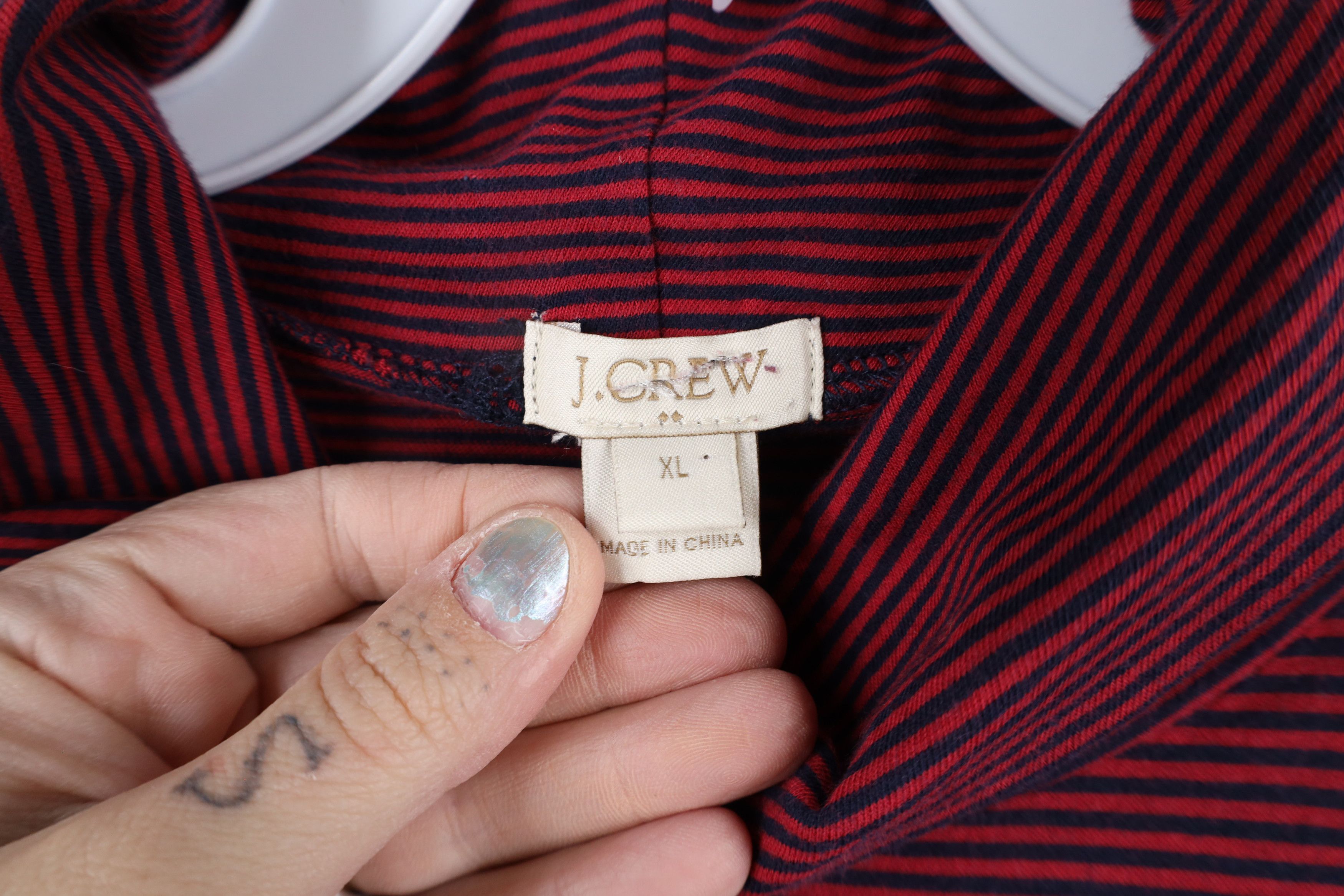 J.Crew × Vintage J Crew Lightweight Striped Long Sleeve Turtleneck T-Shirt Size XL / US 12-14 / IT 48-50 - 4 Thumbnail