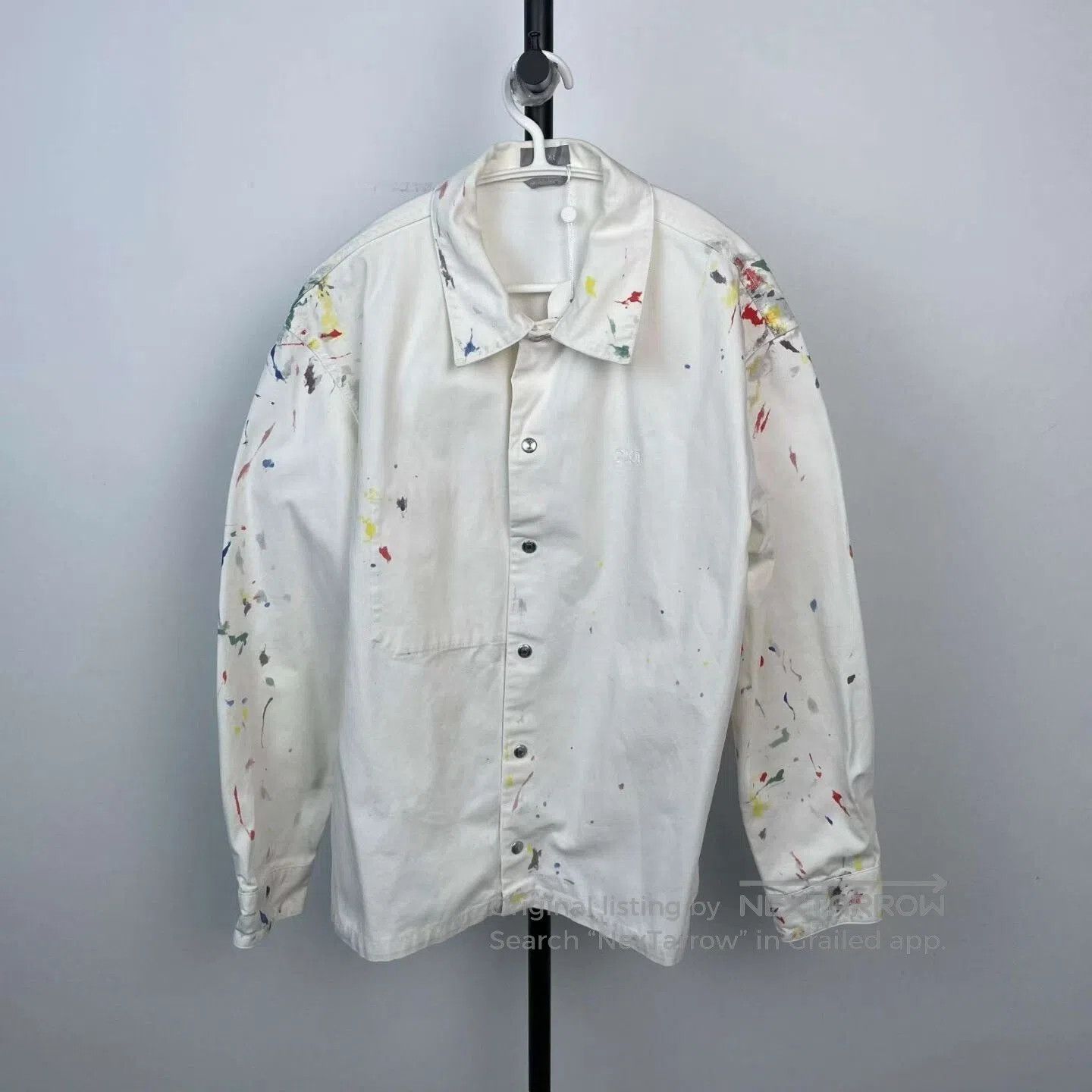 Dior Dior Homme White Splatter Paint Overshirt. Size US L / EU 52-54 / 3 - 1 Thumbnail