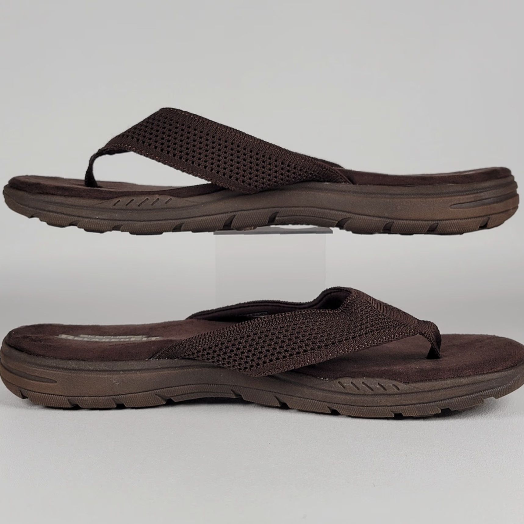 SKECHERS Skechers Relaxed Fit Memory Foam 360 Sandals Flip Flop Men 14 Brown Comfort Shoe Size ONE SIZE - 3 Thumbnail