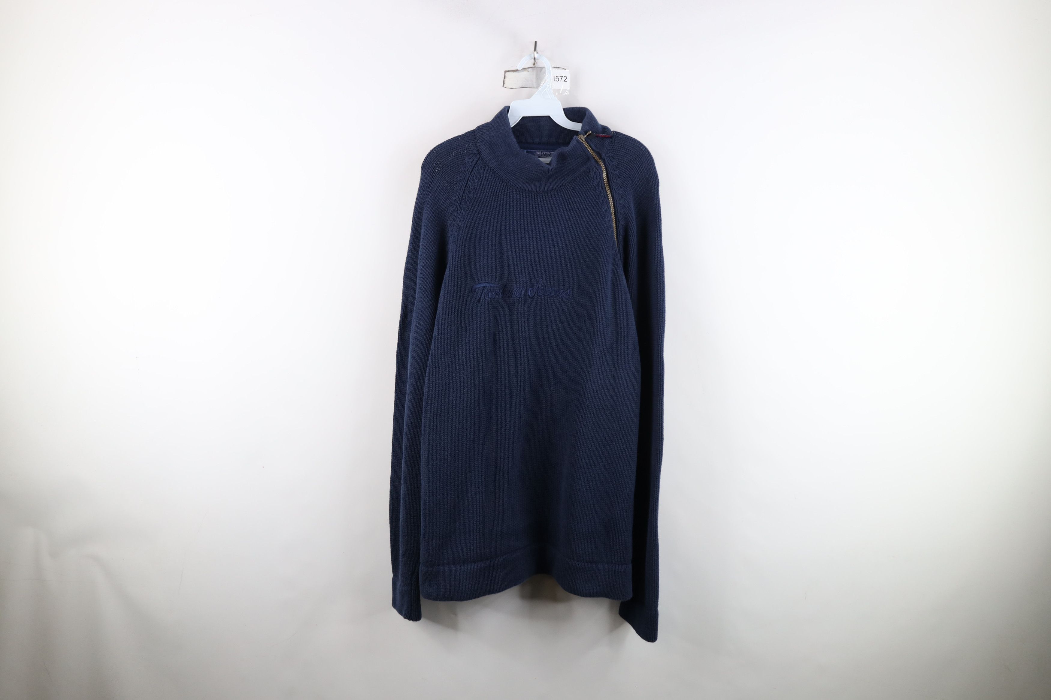 Tommy Hilfiger Vintage 90s Tommy Hilfiger Spell Heavy Knit Half Zip Sweater Size US XXL / EU 58 / 5 - 1 Thumbnail