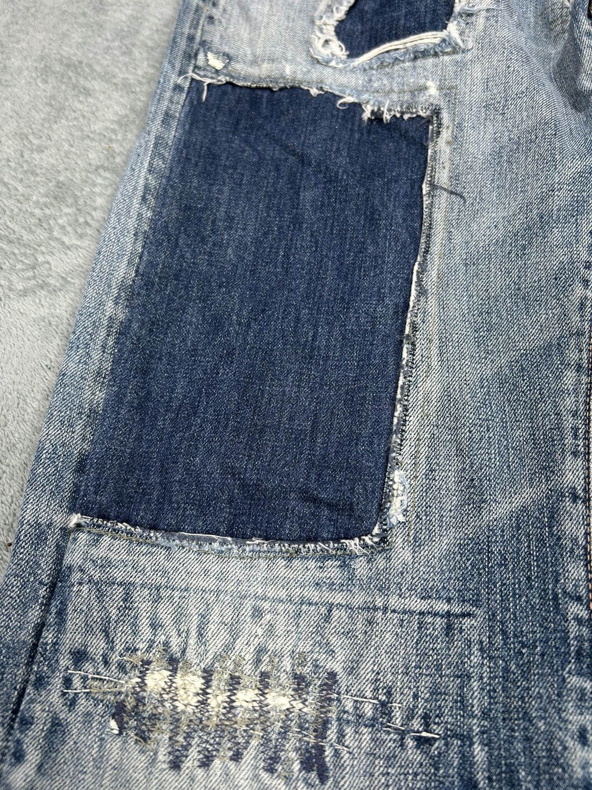 Kapital Kapital Boro Distressed Patchwork Denim Jeans Size US 30 / EU 46 - 4 Thumbnail