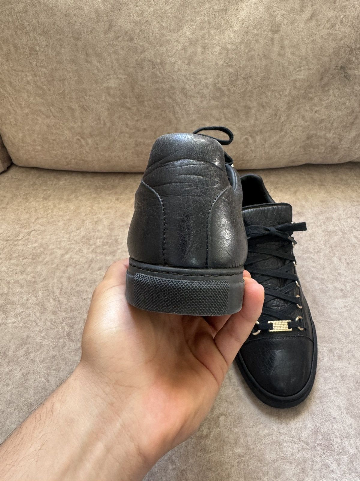 Balenciaga Balenciaga Arena Black Leather Gold Hardware Low-top Size US 9 / EU 42 - 5 Thumbnail