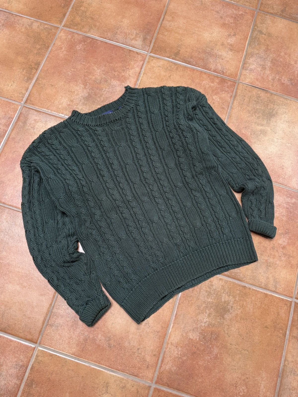 Gap Vintage Forest Green GAP Cable Knit Sweater Size US L / EU 52-54 / 3 - 2 Thumbnail