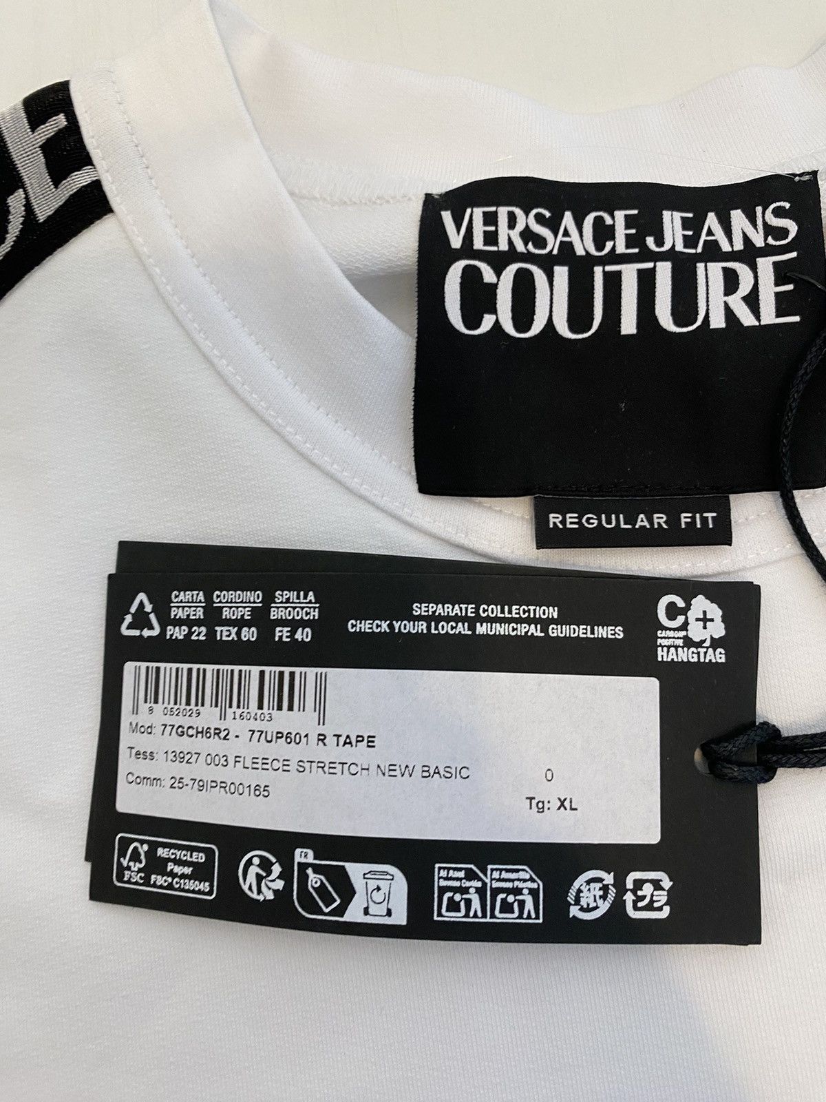 Versace Jeans Couture Versace Jeans Culture BASIC Stretch Fleece T-shirt, size XL Size US XL / EU 56 / 4 - 4 Thumbnail