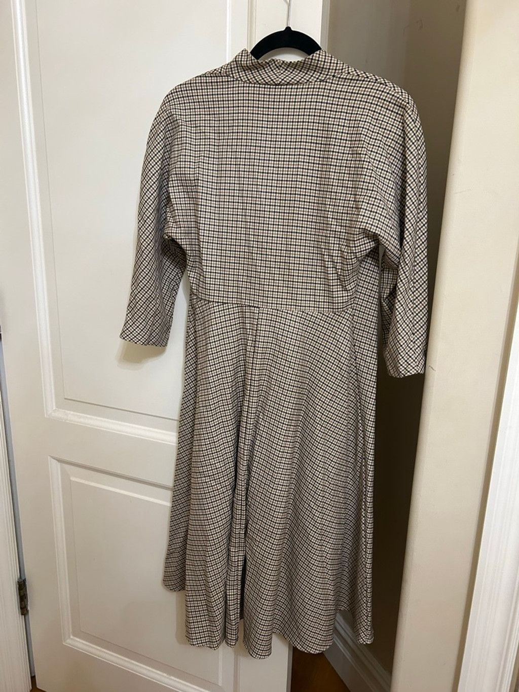 knee length dresses for ladies ZARA Golden Yellow Plaid Midi Sweater Dress Size S Black Rust White 3/ –  OrangeyPink main image 0