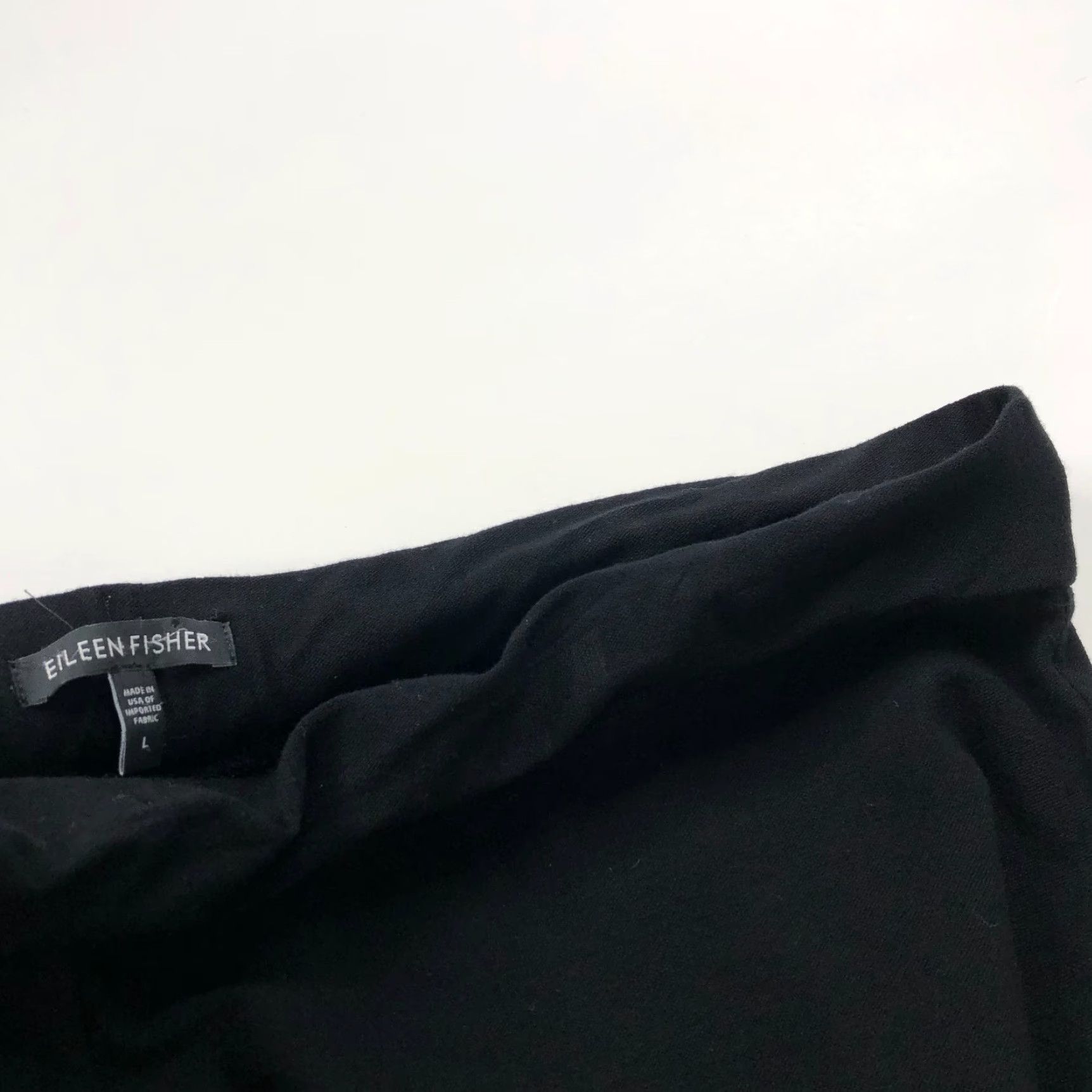Eileen Fisher Eileen Fisher Pants Black Mid Rise Viscose Pull On Large 37W 29L Regular Inseam 29" Flat Front Pockets Women's Large Black Pants Size 36" / US 14 / IT 50 - 3 Thumbnail