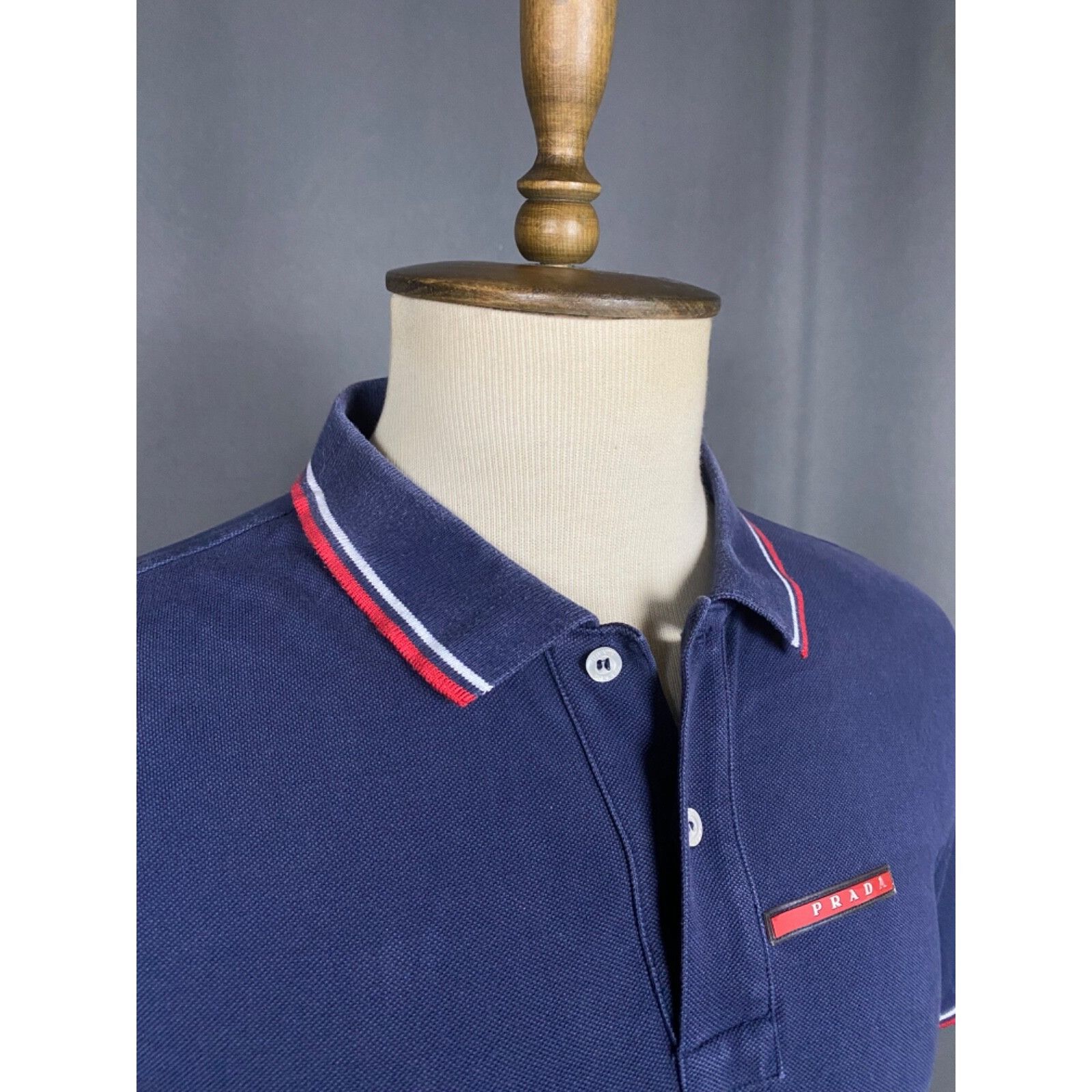 Prada Prada Small Logo Men's Blue Polo T-Shirt Size XL Size US XL / EU 56 / 4 - 6 Thumbnail