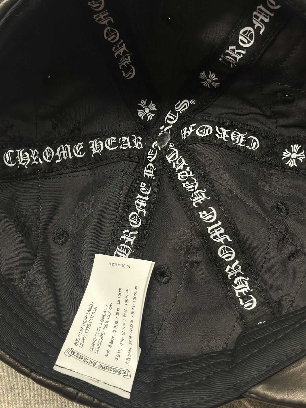 Chrome Hearts 🔥Chrome Hearts Black Silver Cross Leather Hat🔥 Size ONE SIZE - 7 Thumbnail