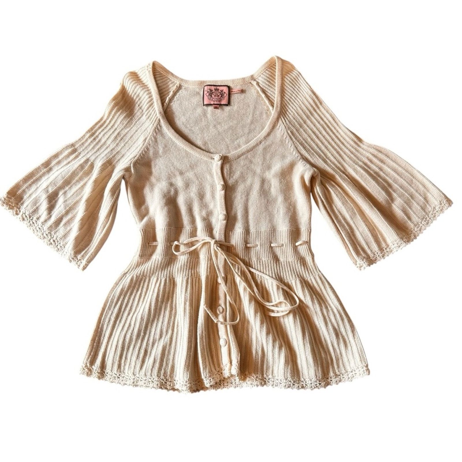 Juicy Couture Juicy Couture Wool Cashmere Blend Cardigan – Cream – Size M Size M / US 6-8 / IT 42-44 - 1 Thumbnail