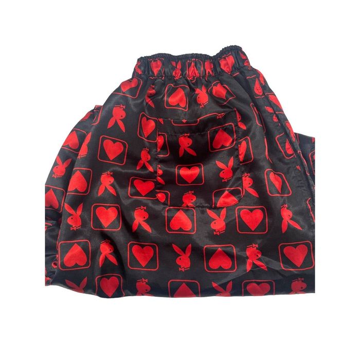 Playboy Vintage Playboy Bunny Logo Black Red PJ's Satin Pajamas Grailed