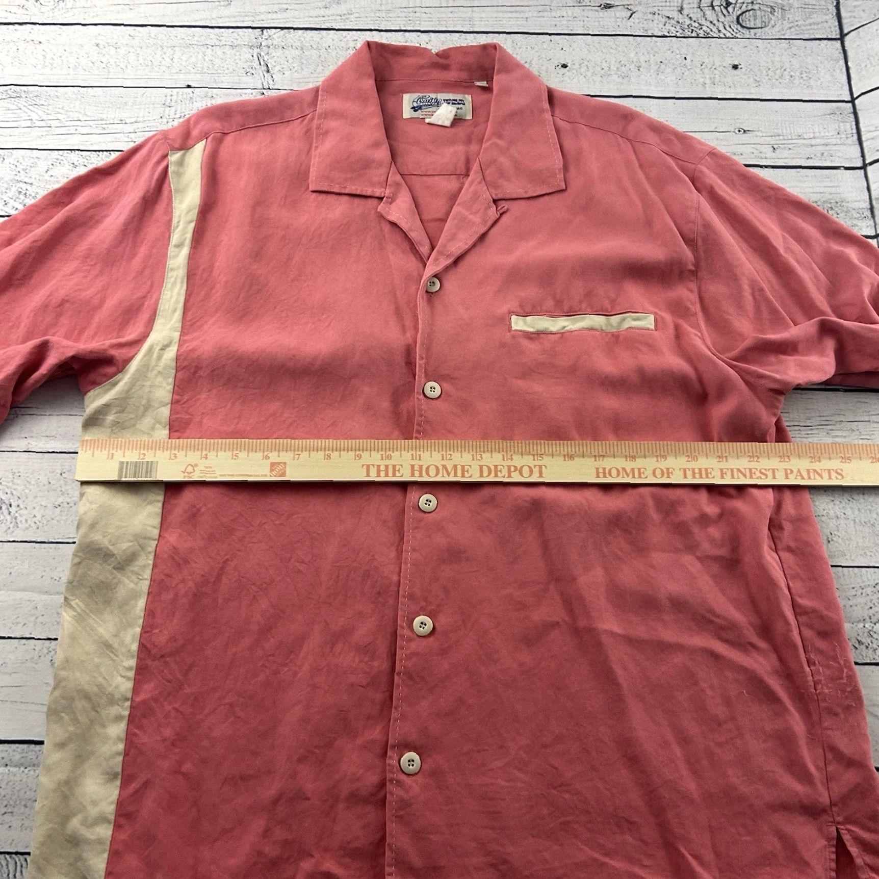 Vintage Cruisin USA Silk Short Sleeve Button Front Bowling Shirt XL Mens Pink 100% Silk Holiday USA Theme Button-Up Shirt Size US XL / EU 56 / 4 - 5 Thumbnail