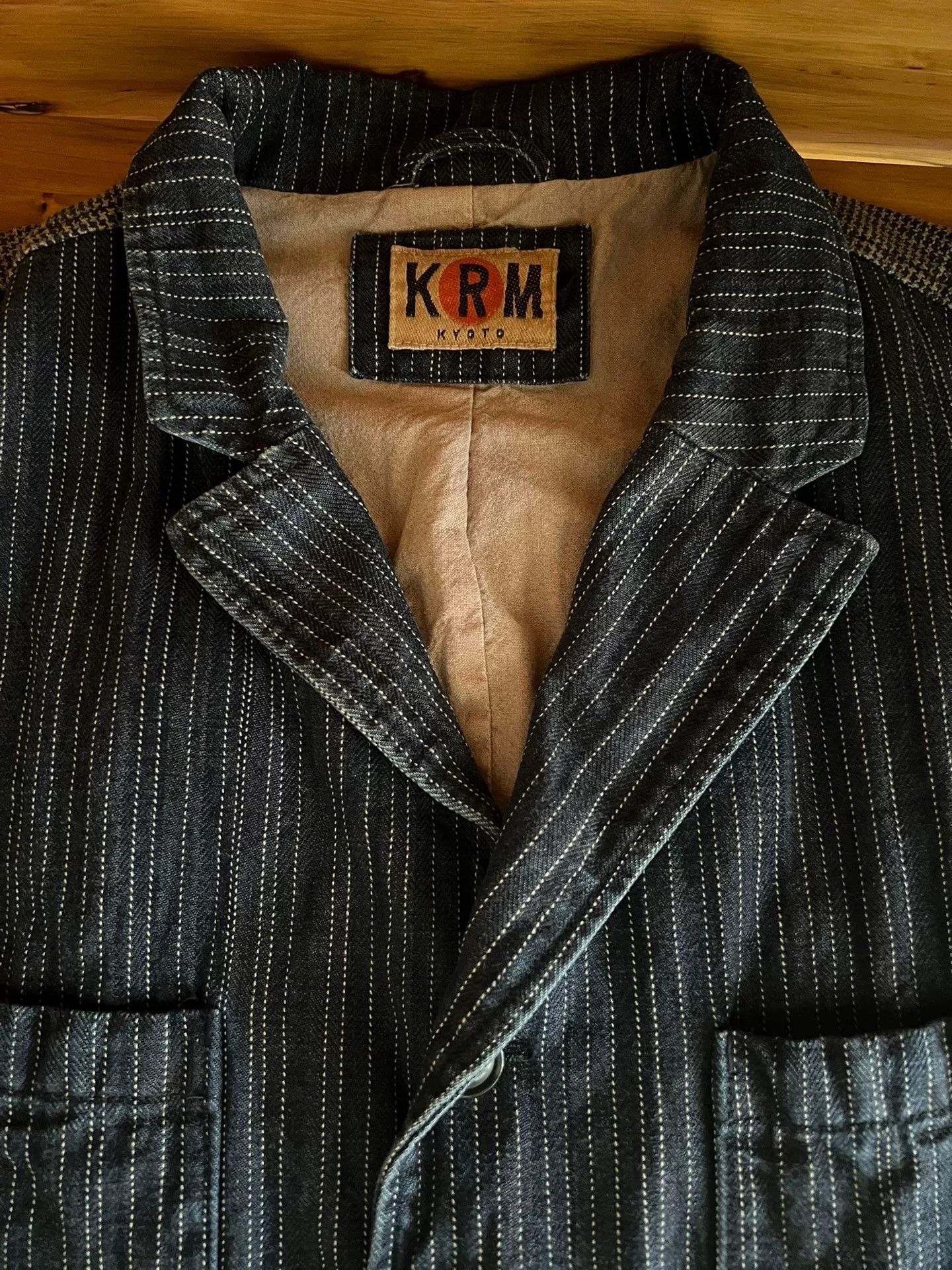 KMRii KRM Indigo Striped Vintage Workwear Vest Size US L / EU 52-54 / 3 - 9 Thumbnail