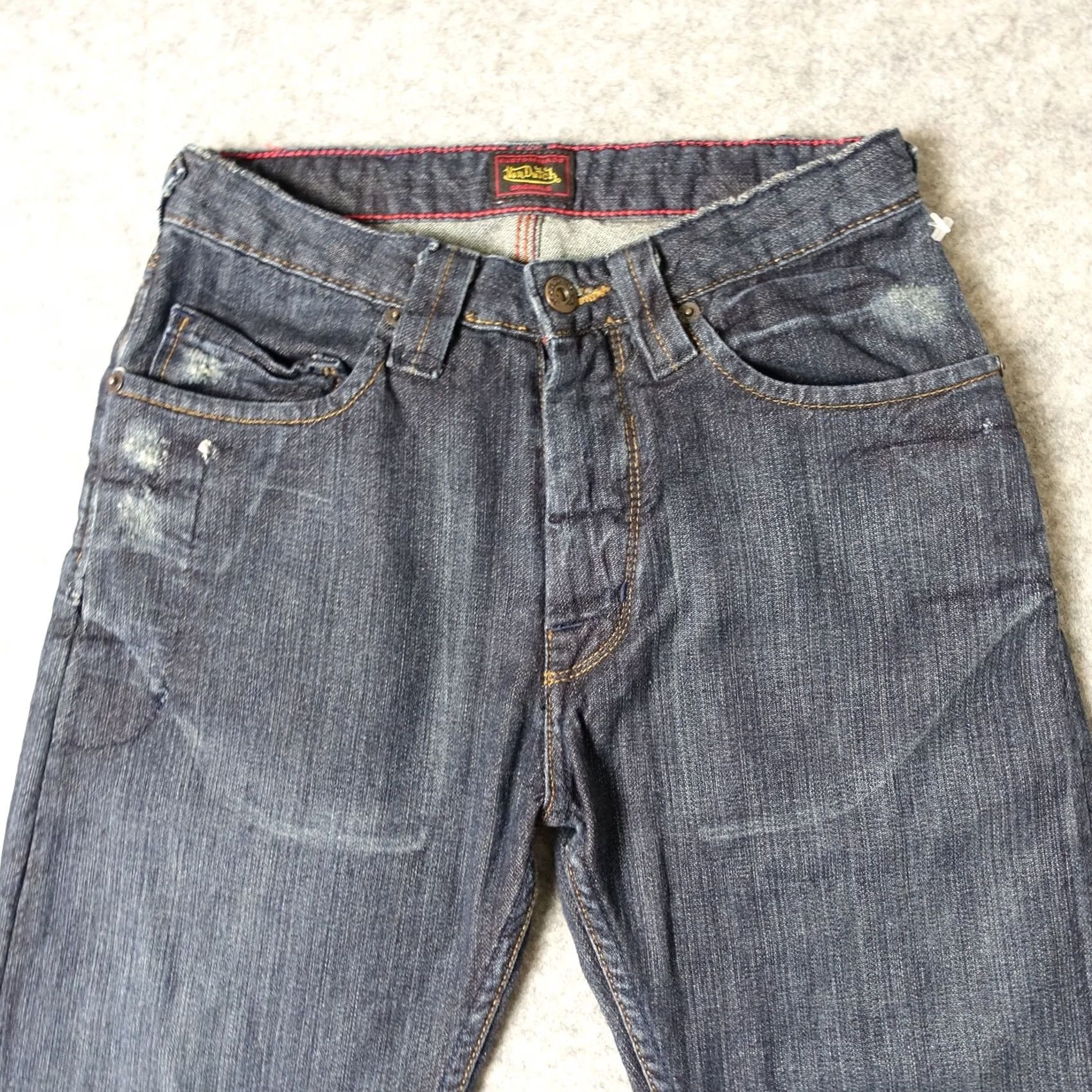 Von Dutch VINTAGE Von Dutch Jeans Mens 24 Blue Pants Straight Leg Dark Wool Cashmere USA Slim Regular 5-Pocket Denim Inseam 30 Size US 28 / EU 44 - 2 Thumbnail