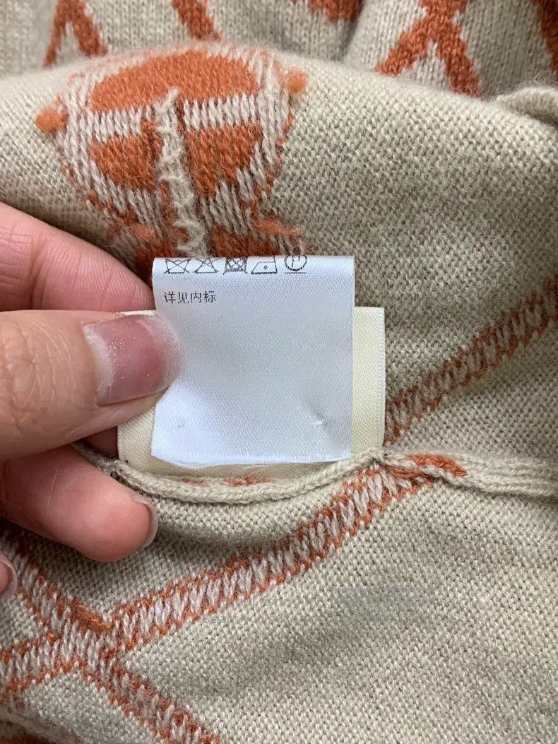 Hermes Hermes Beige printed knit cashmere wool dress Size XXS / US 00 / IT 34 - 7 Thumbnail