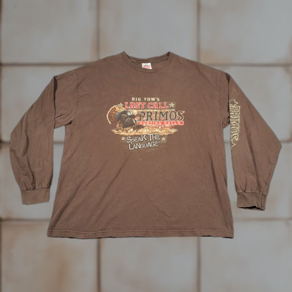 AAA VINTAGE Primos Hunting Calls Shirt Adult 2XL 2XL Brown Big Tom Last Call Y2K Mens T-Shirt Short Sleeve Crew Neck Cotton Vintage: Yes Size US XXL / EU 58 / 5 - 1 Thumbnail