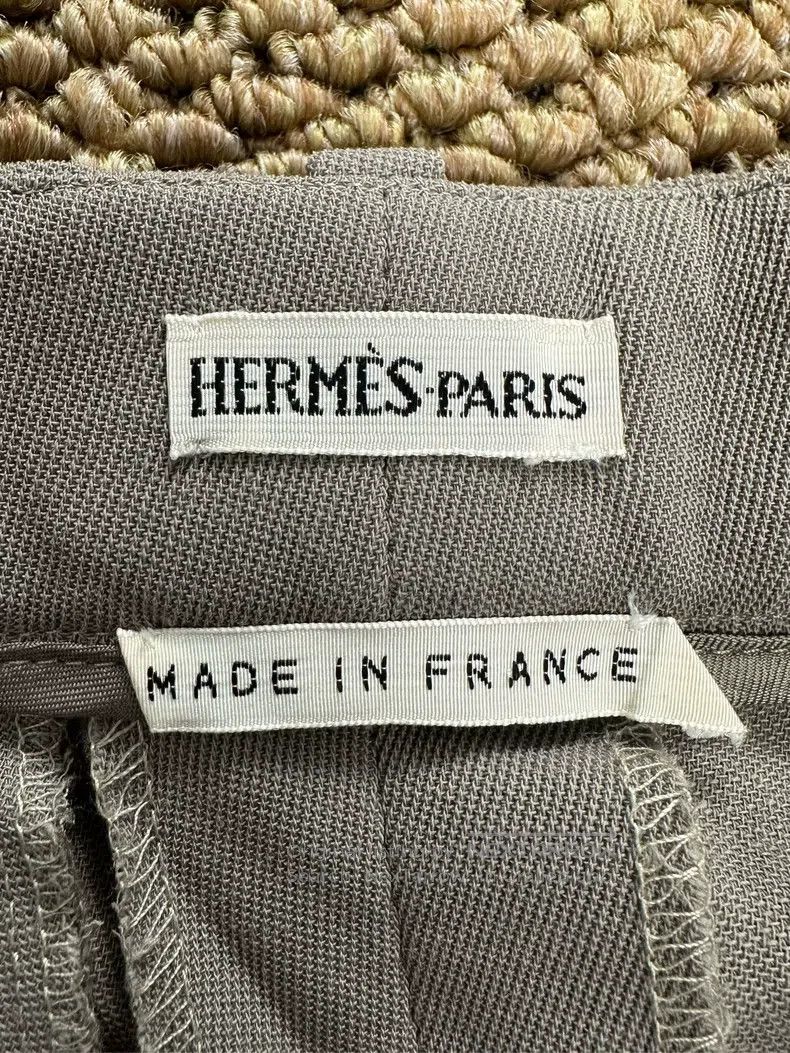 Hermes Hermes Fine Wool Pleated Drapable Wide Leg Trousers - Oliv Size 25" / US 0 / IT 36 - 8 Thumbnail