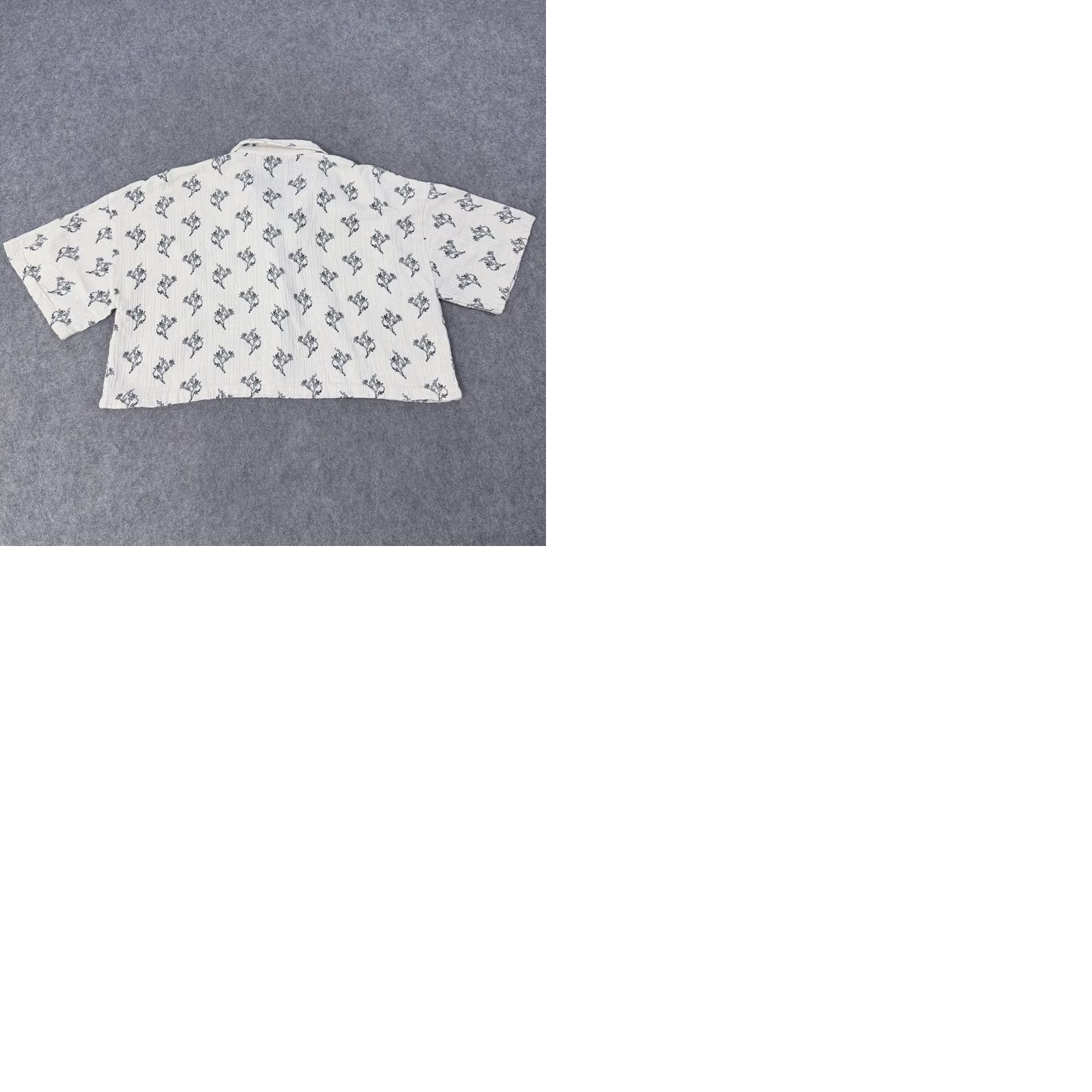 Zara Zara Blouse Shirt Casual Woven Gauze Floral Button-Up Ivory Women's Size M Size M / US 6-8 / IT 42-44 - 10 Thumbnail