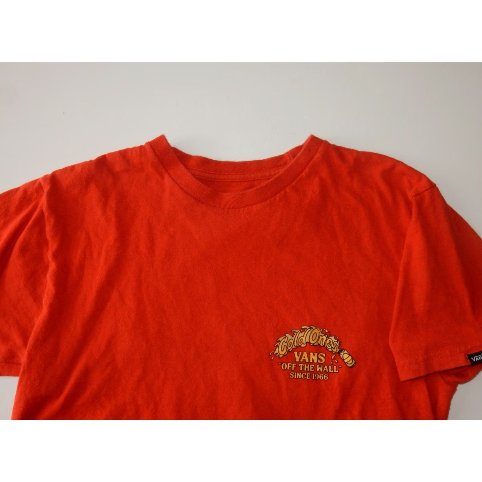 Vans VANS Men's T-Shirt Size S Cold Ones Graphic Print Short Sleeve Orange Cotton Mens S Size US S / EU 44-46 / 1 - 3 Thumbnail