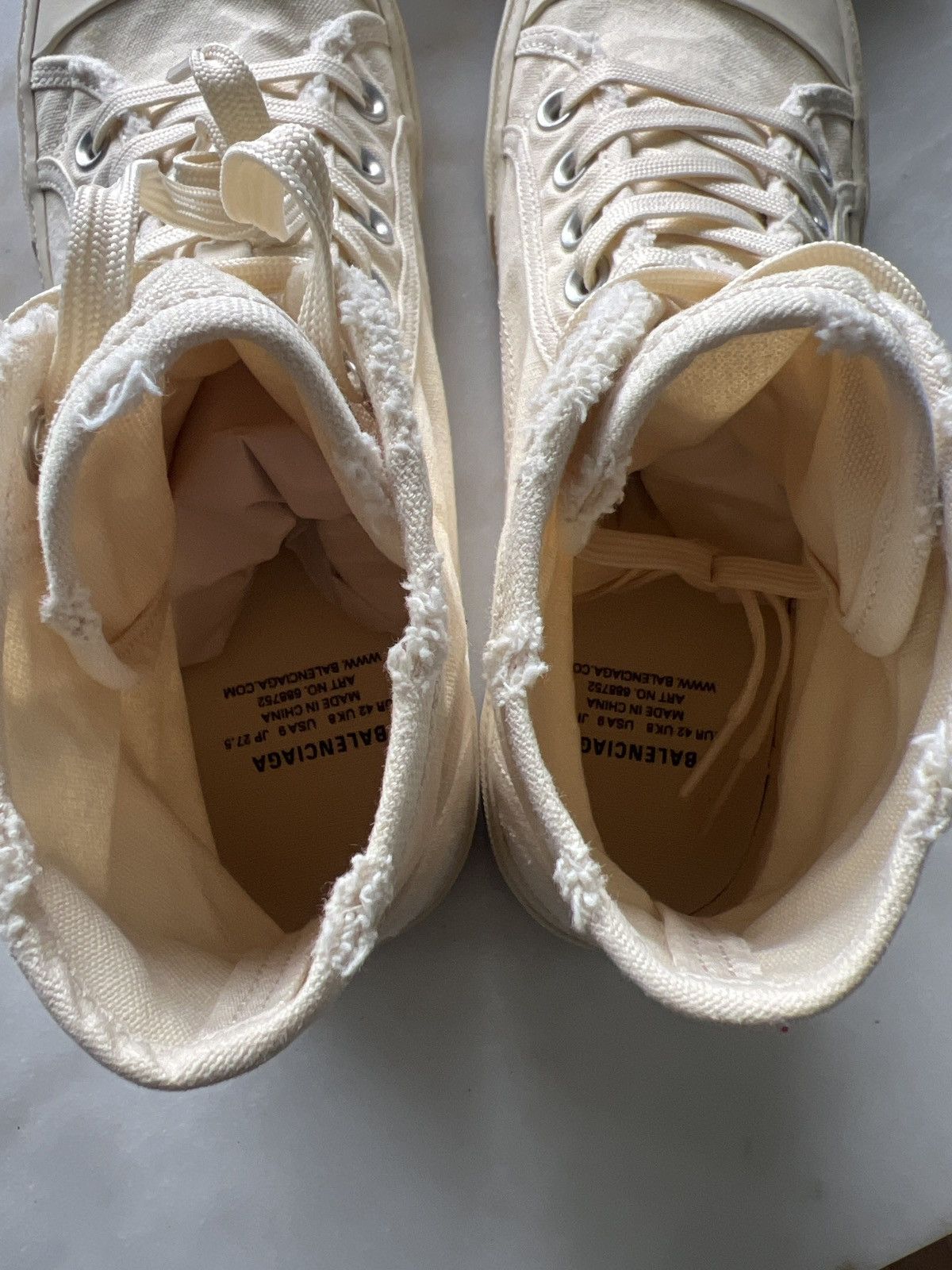 Balenciaga Balenciaga Paris High Top ‘Destroyed - White’ Sneakers Size US 9 / EU 42 - 6 Thumbnail