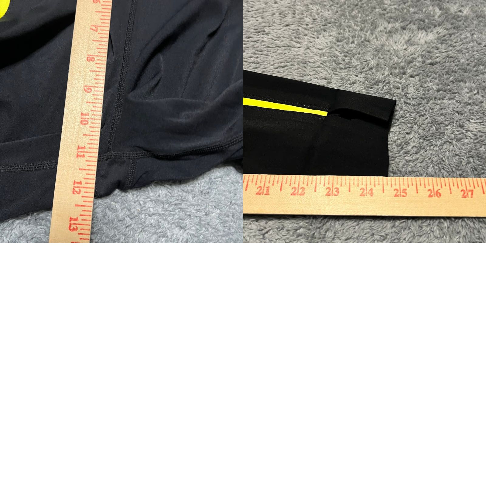 Vintage Zyia Active Leggings Cropped Women 12 Black Yellow Side Stripe High Rise Pants Size 34" / US 12 / IT 48 - 8 Thumbnail