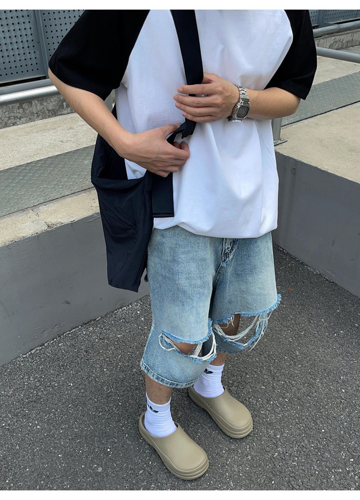 Jean × Vintage Men's Distressed Denim Shorts, Ripped Baggy Jean Shorts Size US 30 / EU 46 - 5 Thumbnail