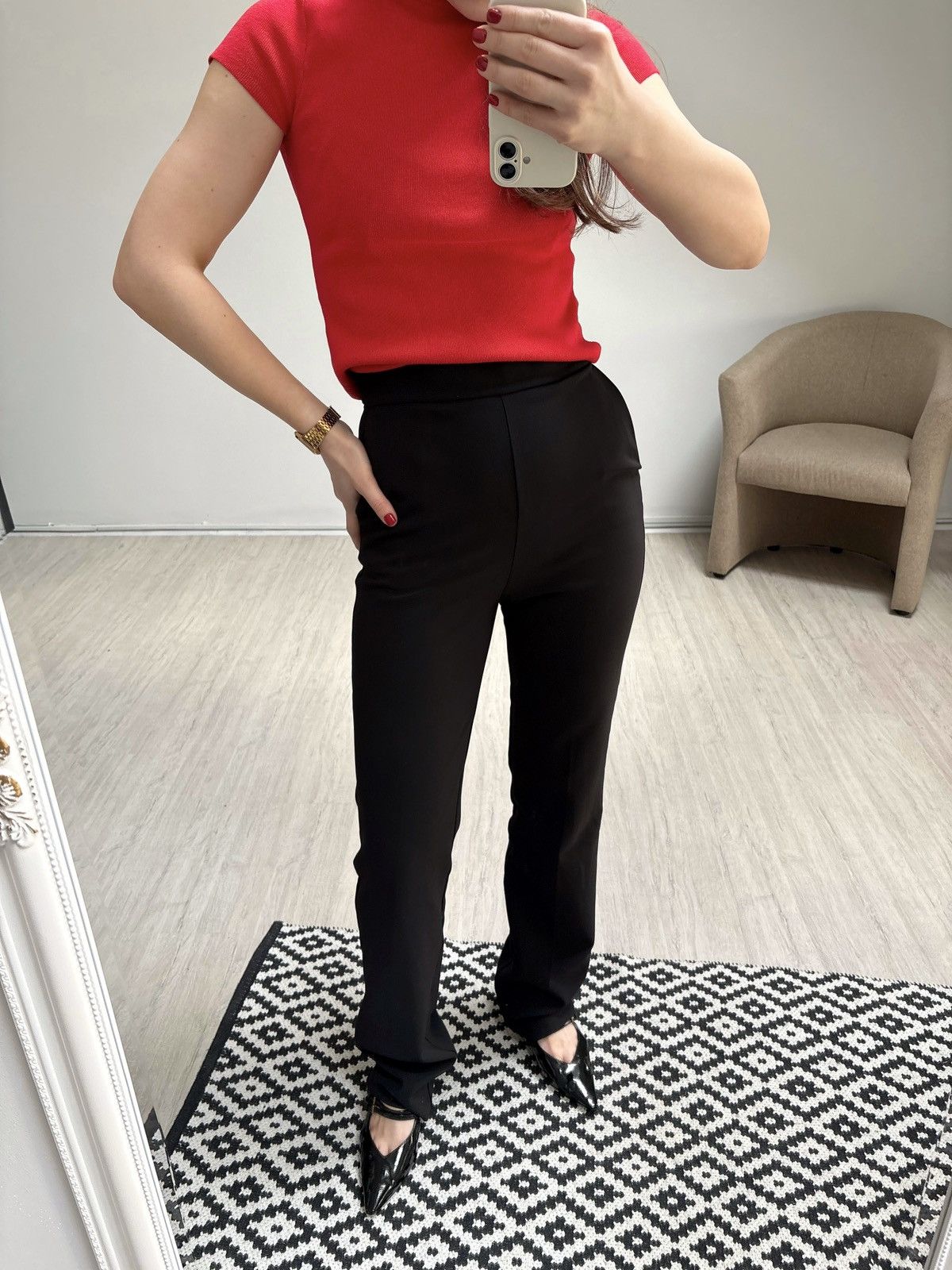 Elisabetta Franchi Elisabetta Franchi Black High Rise Pants Wide Leg IT 42 Size 28" / US 6 / IT 42 - 6 Thumbnail