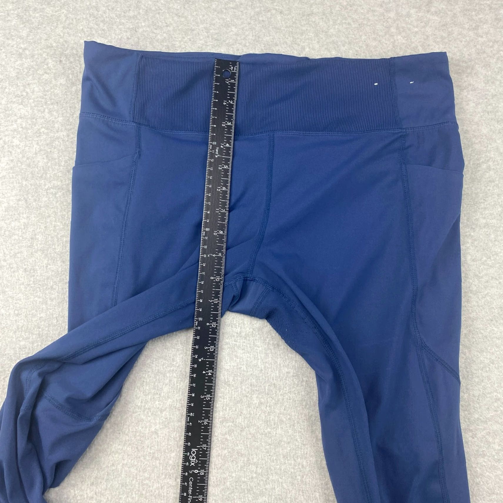 Vintage Members Mark Leggings Womens XL Blue 7/8 Pull On Stretch Nylon Active Pockets Size 40" / US 18 - 3 Thumbnail