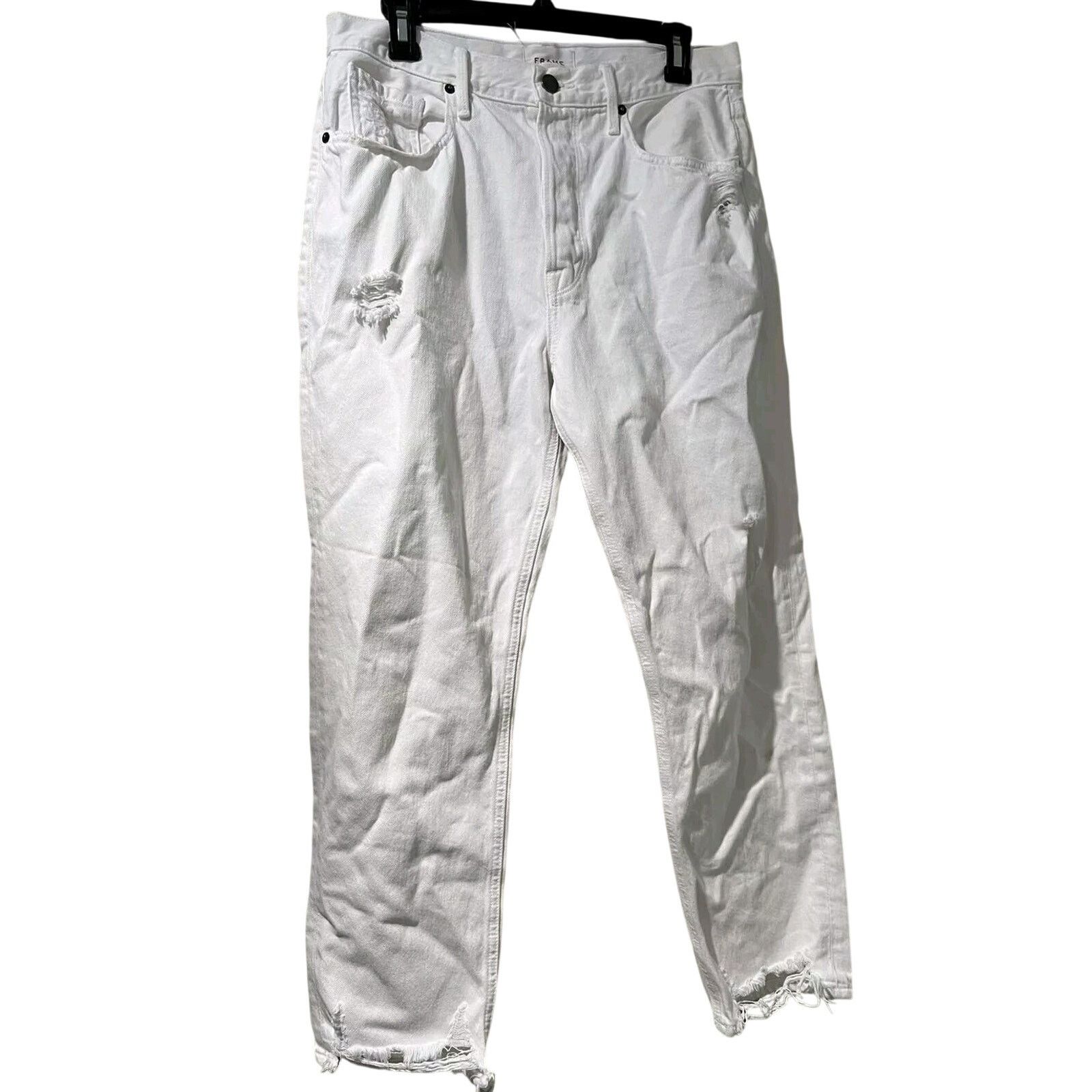 Frame FRAME Women The Cotton Jeans White Size 30 A003088 Size 30" / US 8 / IT 44 - 3 Thumbnail