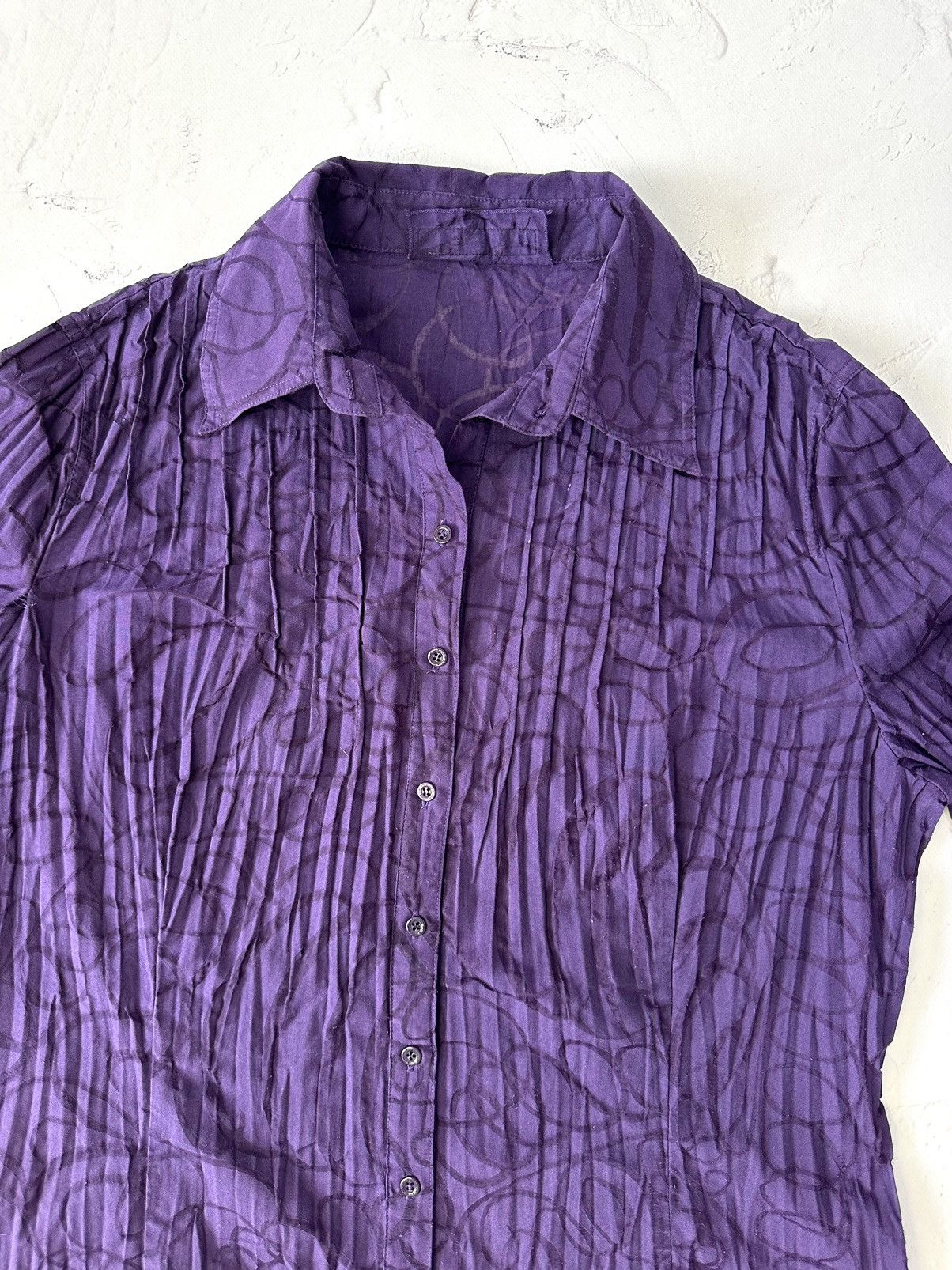 Vintage Vintage Issey Miyake Style Pleated Shirt Size L / US 10 / IT 46 - 4 Thumbnail