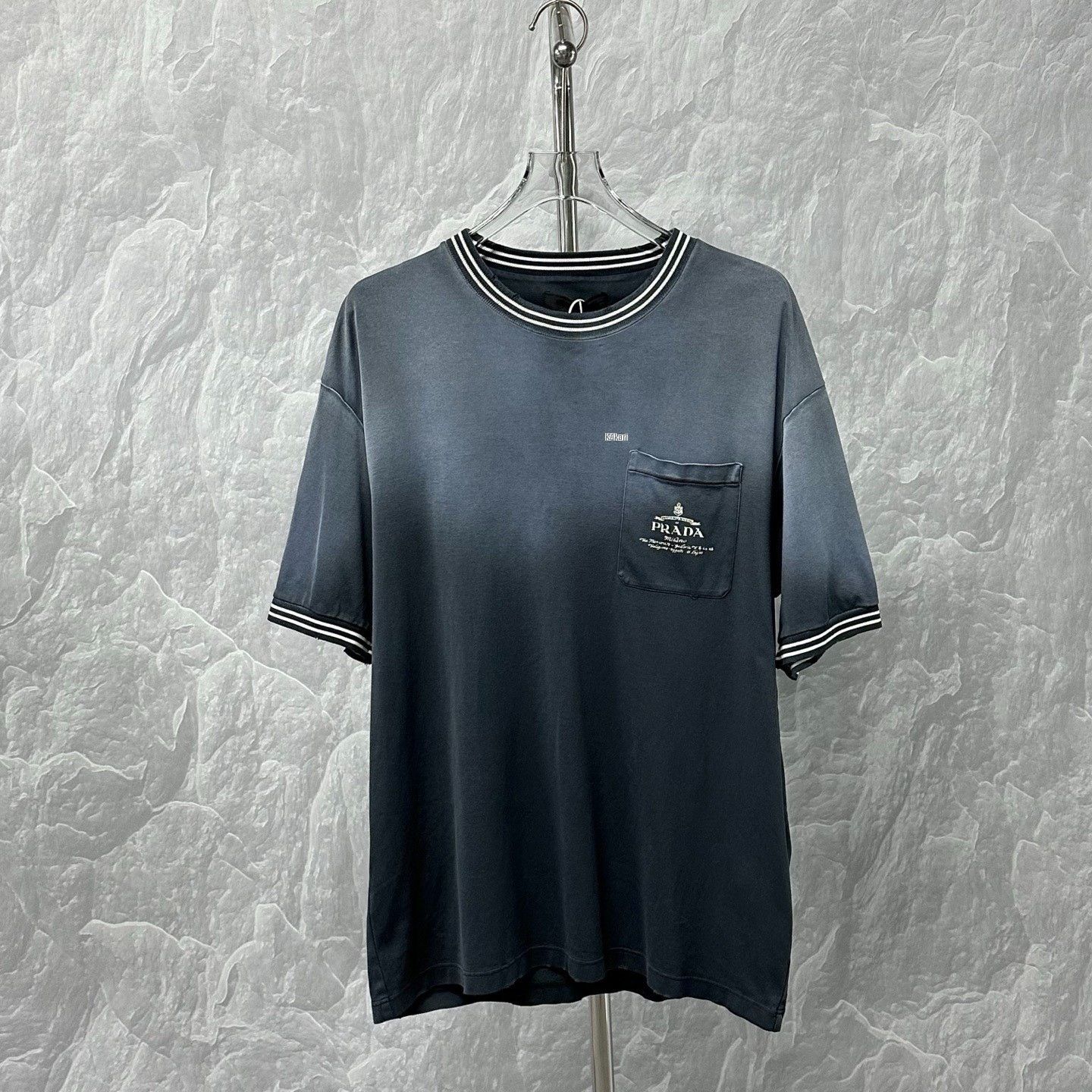 Prada Prada FW24 Distressed Stripe Pocket Print Short Sleeve Size US XXL / EU 58 / 5 - 1 Thumbnail