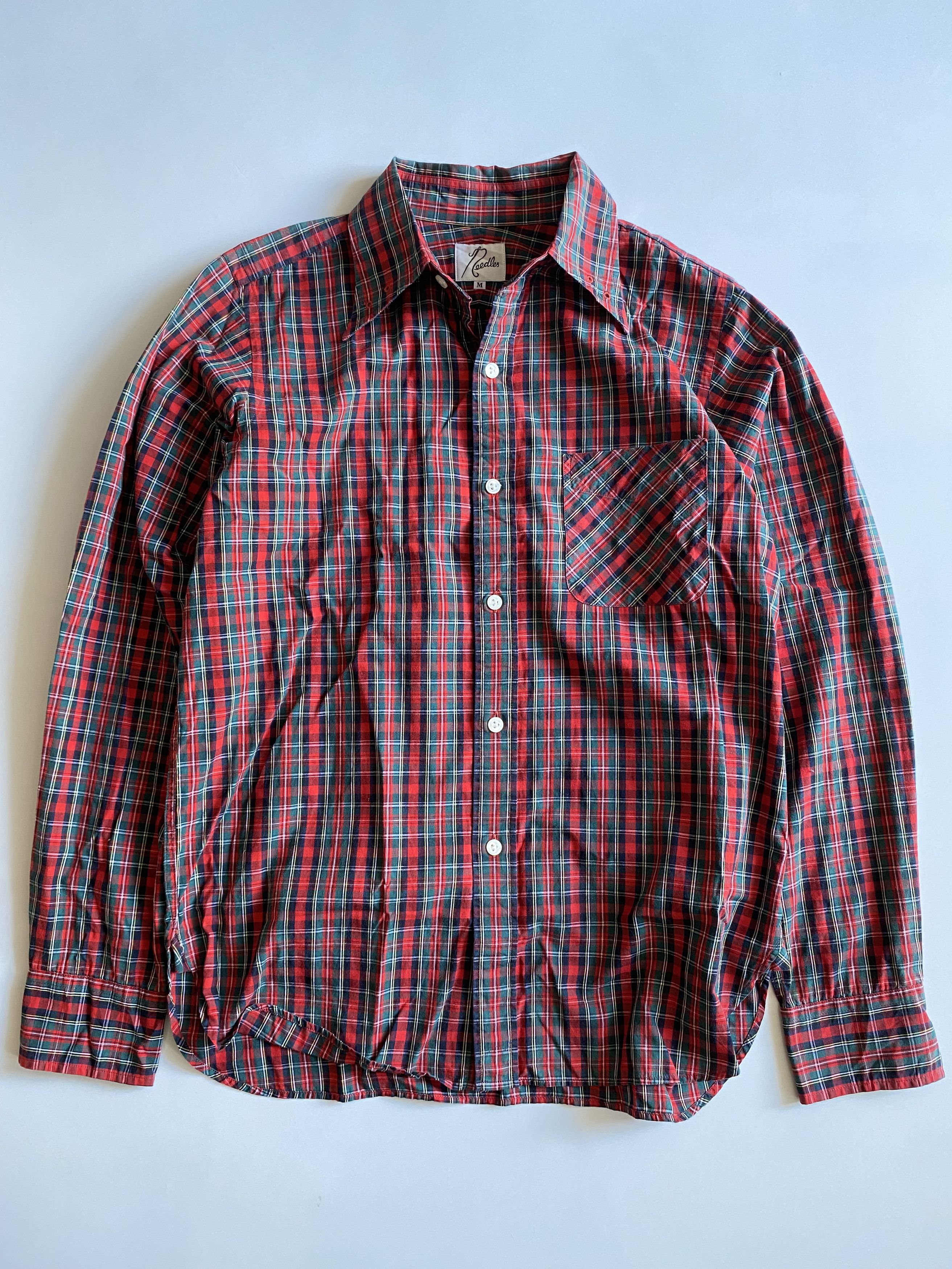 image of Accept Offer Needles Plaid Shirt in Red, Men's (Size Medium)