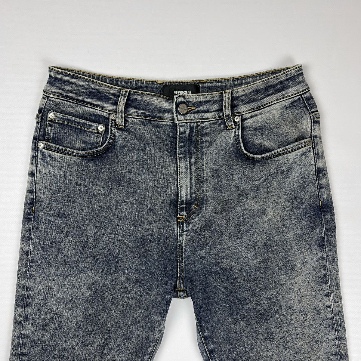 Represent Clo. Represent Destroyer Denim Jeans Blue Cream Slim Jeans Size US 32 / EU 48 - 4 Thumbnail