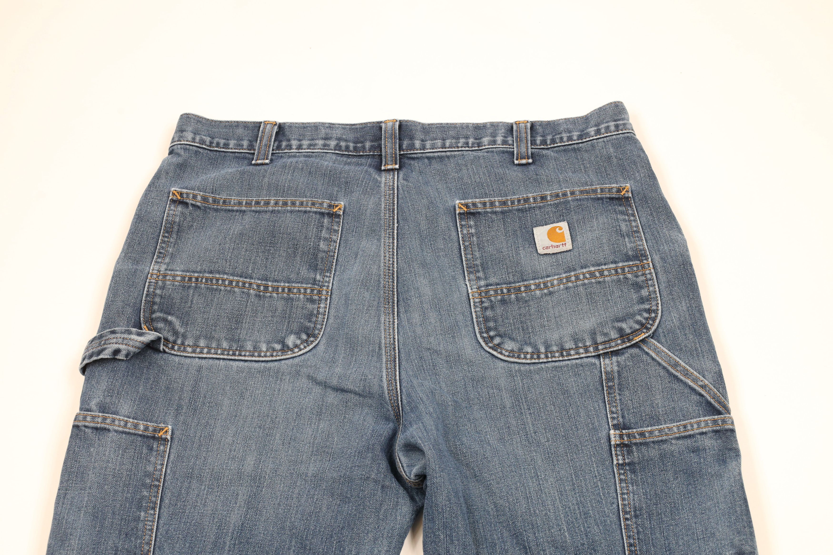 Carhartt × Vintage Vintage Carhartt Relaxed Fit Wide Leg Dungaree Jeans Blue Size US 36 / EU 52 - 12 Thumbnail