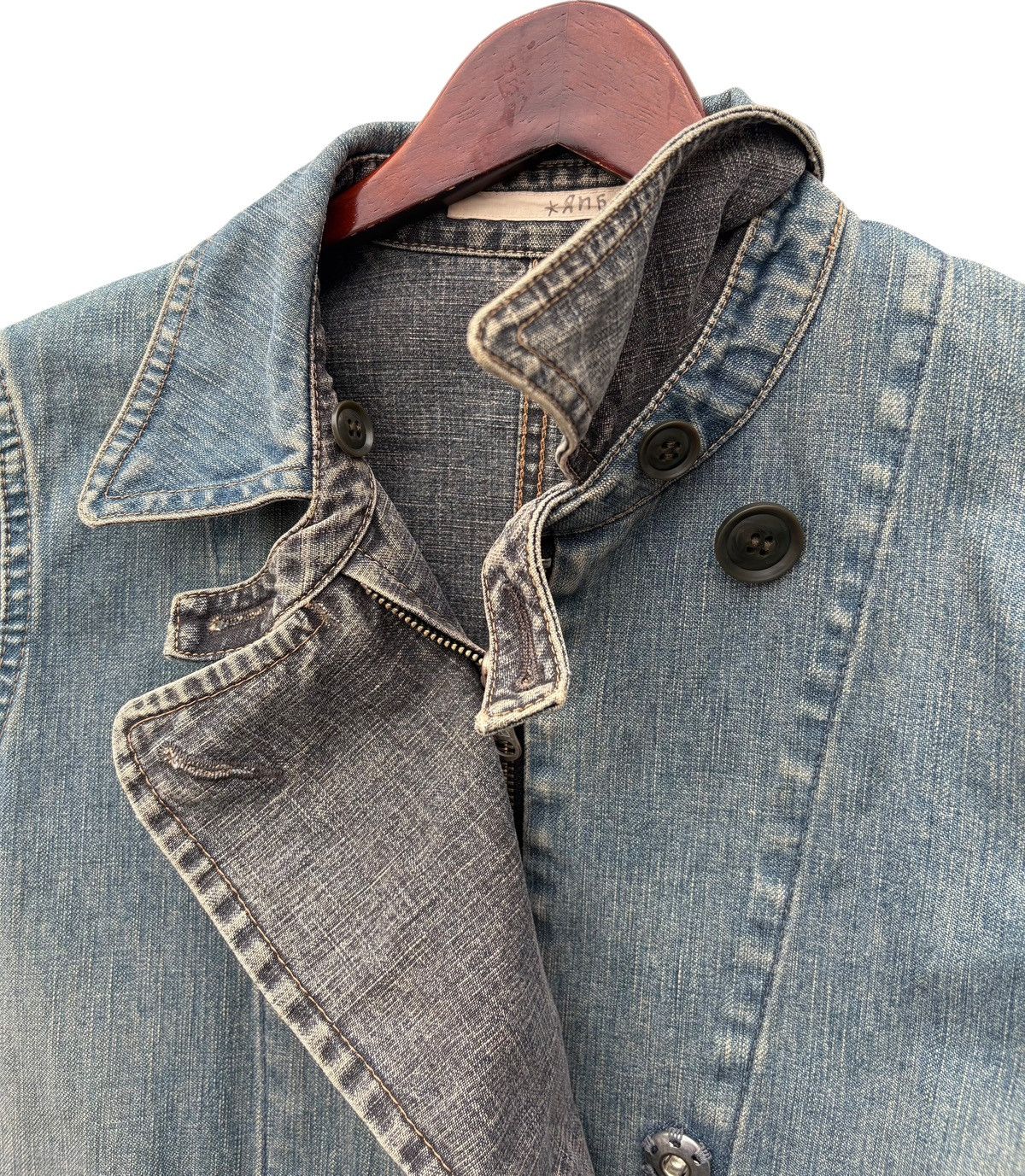Japanese Brand Rna Riversible Streetwear Women Denim Jacket Size S / US 4 / IT 40 - 5 Thumbnail