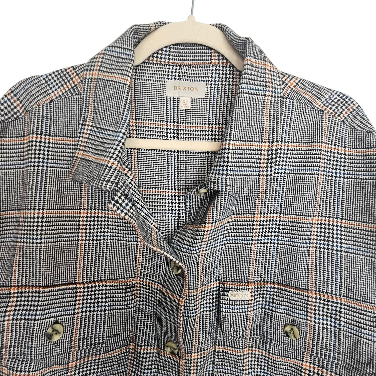 Brixton Brixton Womens Bowery Cropped Flannel Shacket Houndstooth XL Size XL / US 12-14 / IT 48-50 - 3 Thumbnail