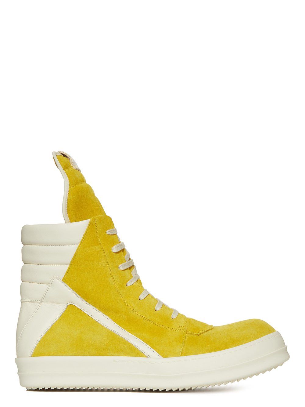 Pre-owned Rick Owens Sneakers Shoes Boots High Dunks Ramones In White/yellow