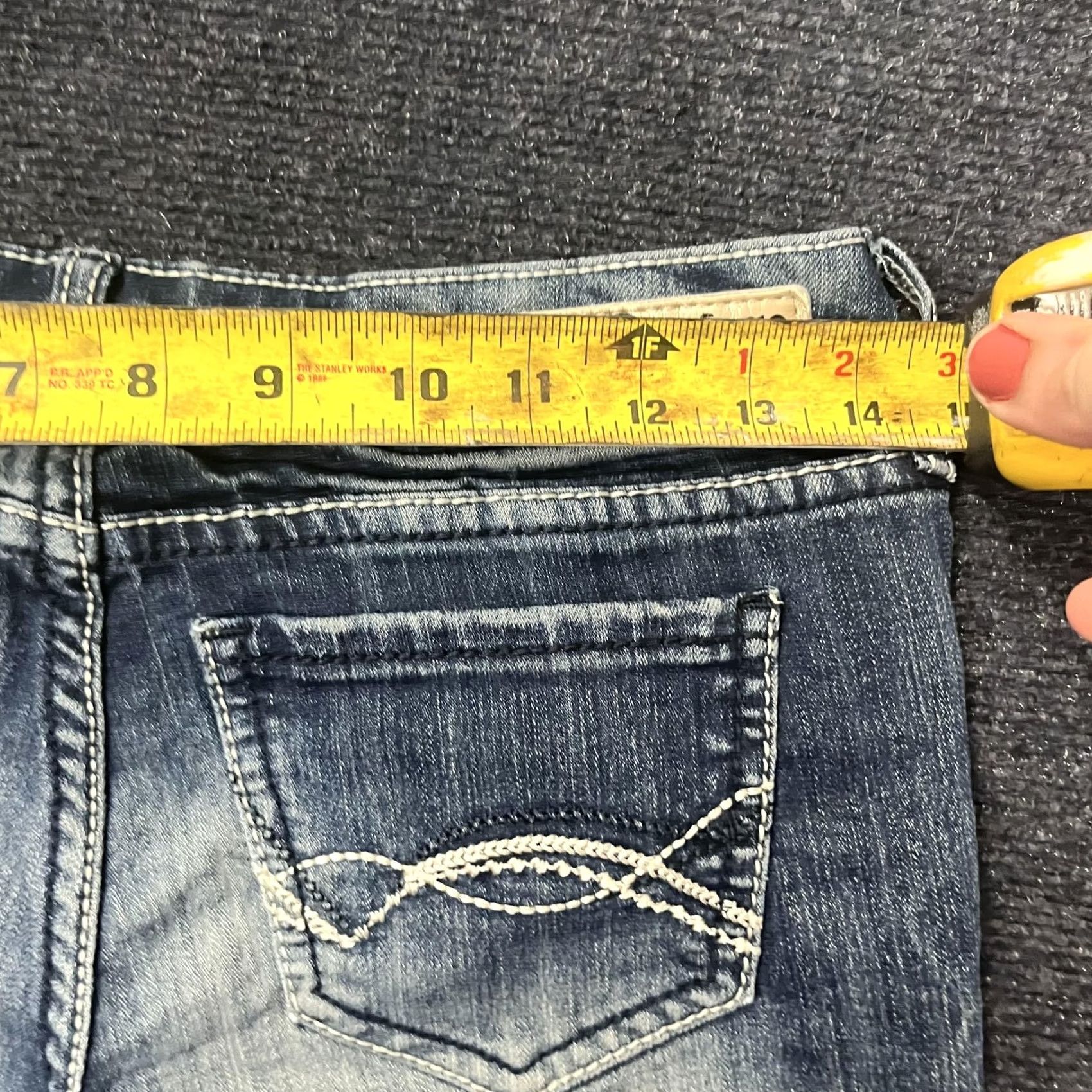 Denime VINTAGE? No. (Not Vintage) - Y2K Refuge Glam Ultra Skinny Jeans Womens 4 Medium Wash Blue Distressed Denim Size 27" / US 4 / IT 40 - 7 Thumbnail