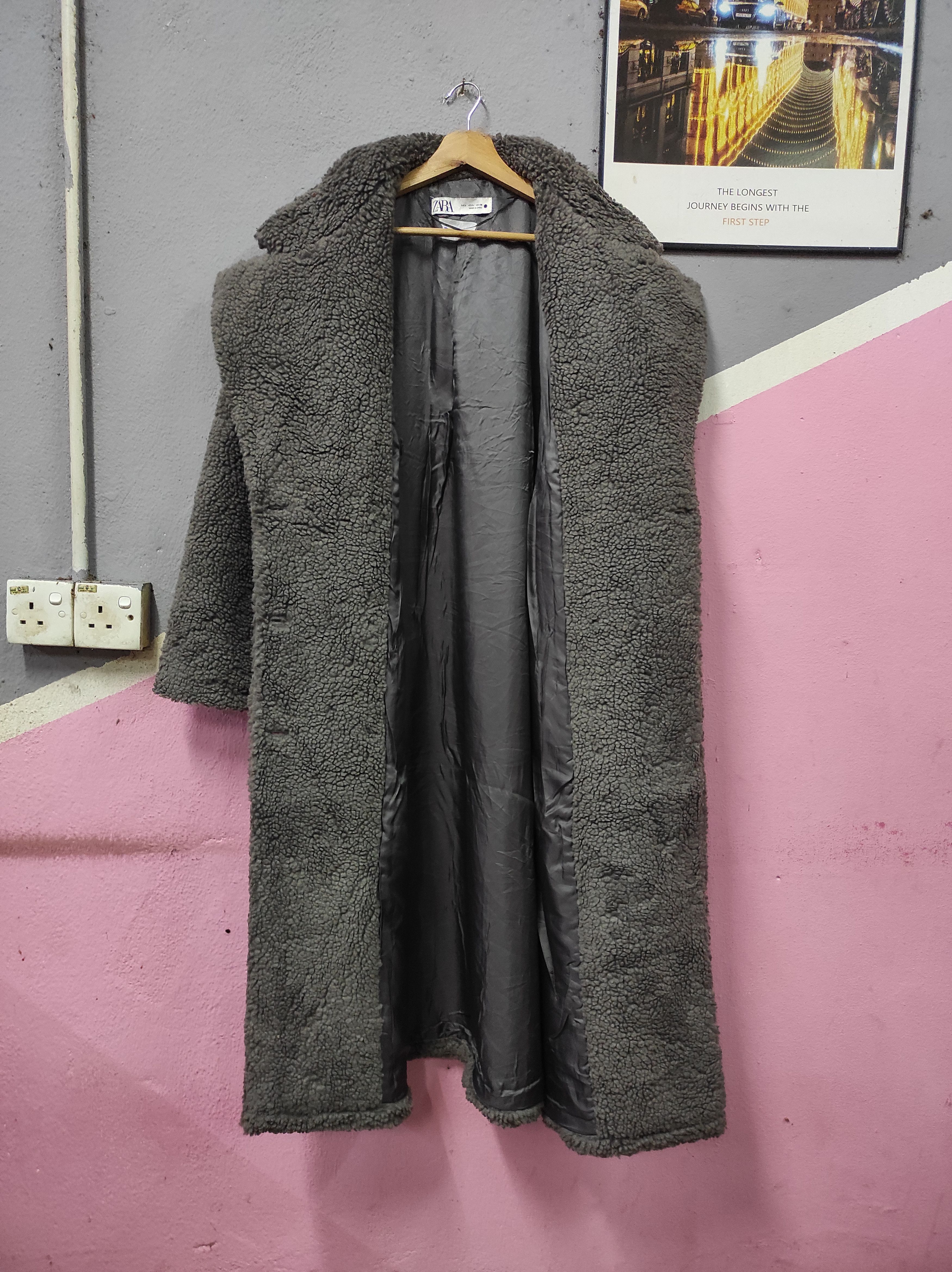 Zara ZARA COAT OVERCOAT LONG JACKET FLEECE SHERPA Size L / US 10 / IT 46 - 2 Thumbnail