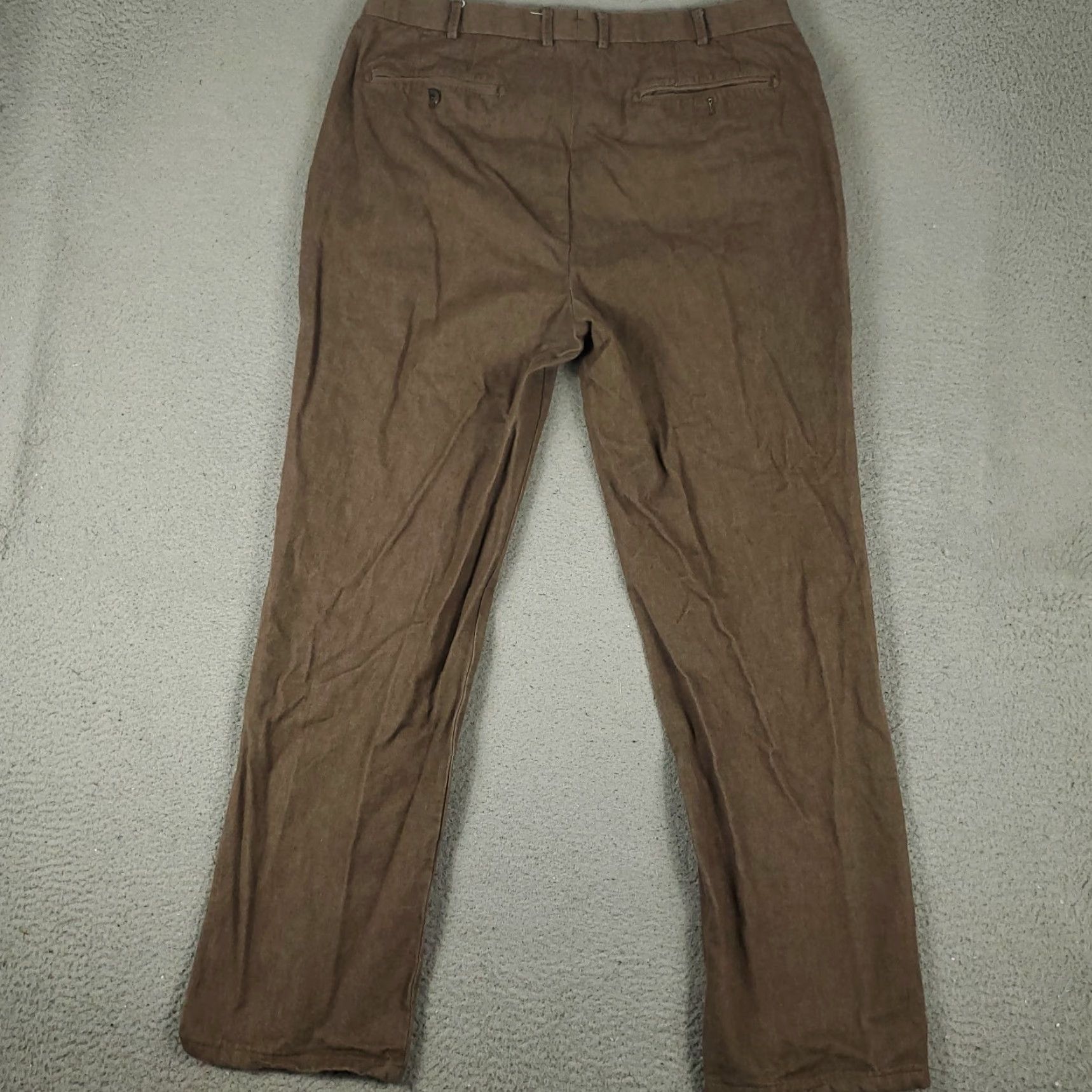 Peter Millar Peter Millar Pants Mens 38 X 32 Brown Cotton Chino Trousers SlAsh Pocket Flat Front Regular Comfort Vintage No Size US 38 / EU 54 - 7 Thumbnail