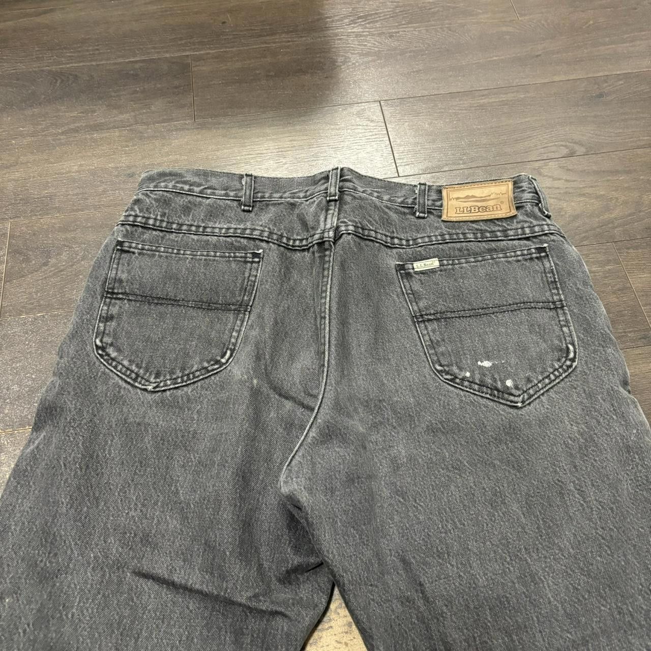 Designer Vintage Light Washed Black L.L. Bean Lined Jeans 36x34 Size US 32 / EU 48 - 4 Thumbnail