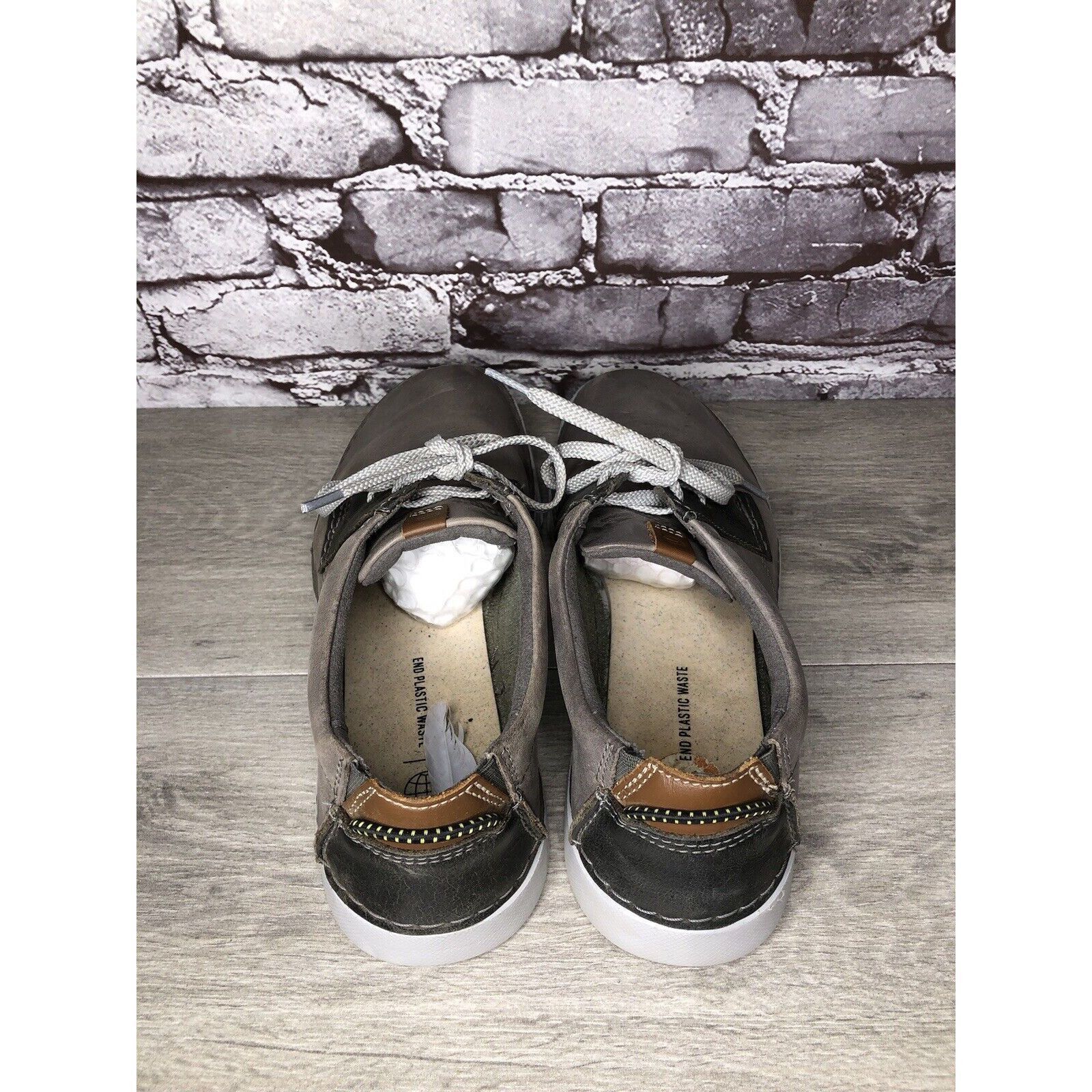 Clarks Clarks Gray Leather Lace Up Oxfords Comfort Casual Sneakers Size US 11 / EU 44 - 5 Thumbnail