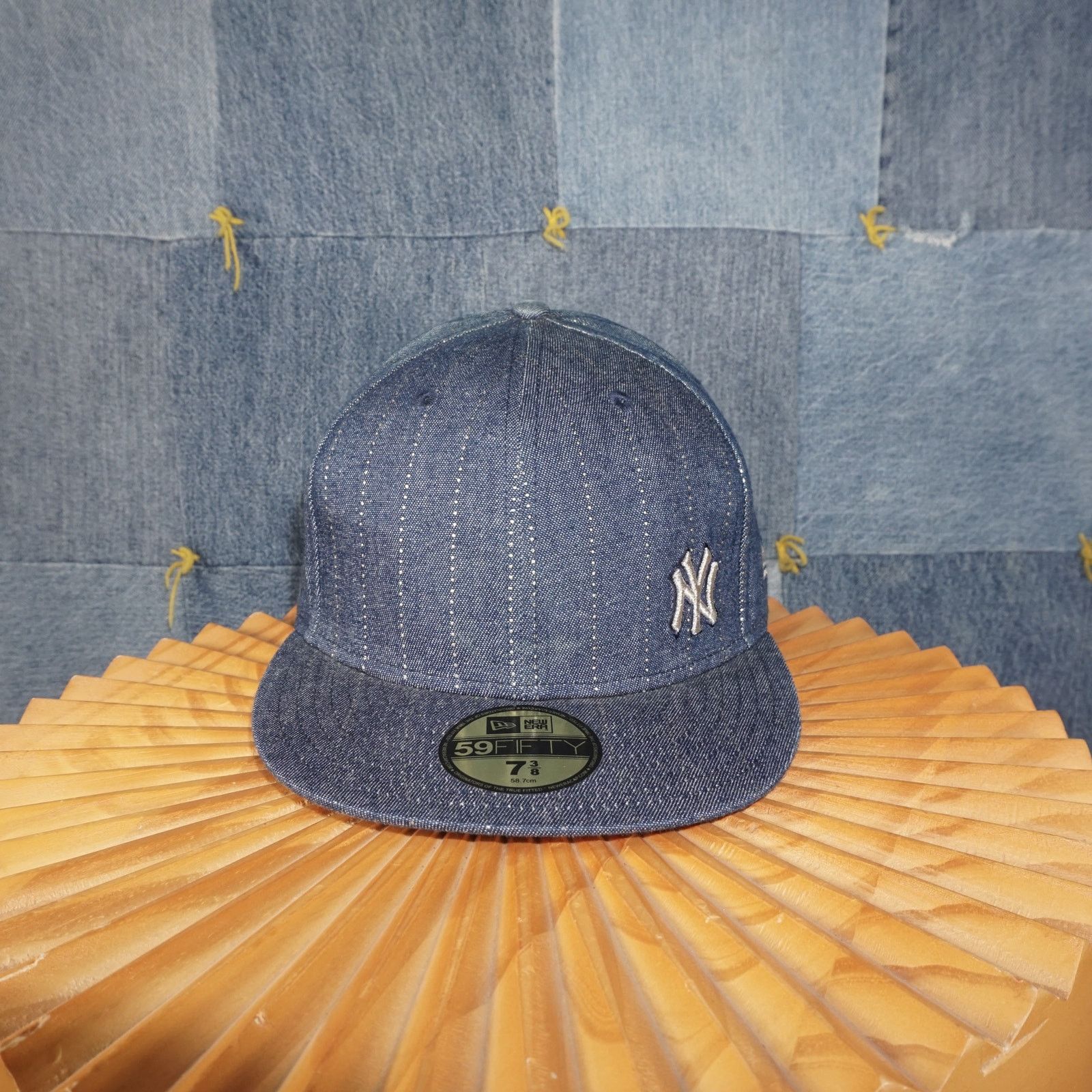 New Era 7 3/8 58.7CM- Vintage / Y2K Yankees Sashiko Style Fitted Cap Size ONE SIZE - 1 Thumbnail