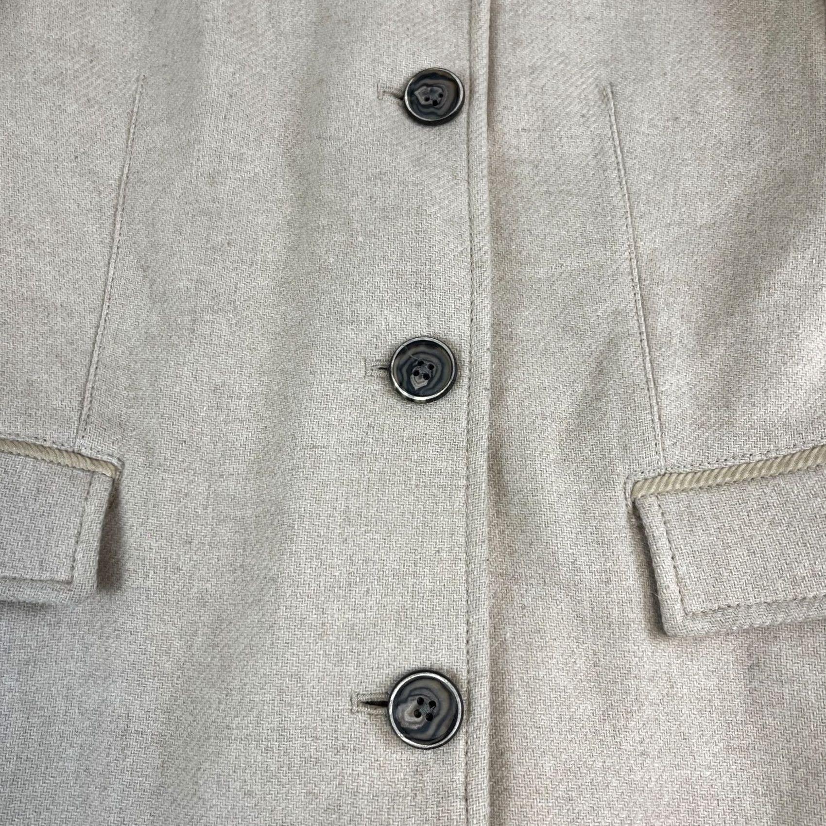 Tommy Hilfiger Tommy Hilfiger Coat Womens Cream Wool Corduroy Collar Knit Cuffs XL Designer Size XL / US 12-14 / IT 48-50 - 3 Thumbnail