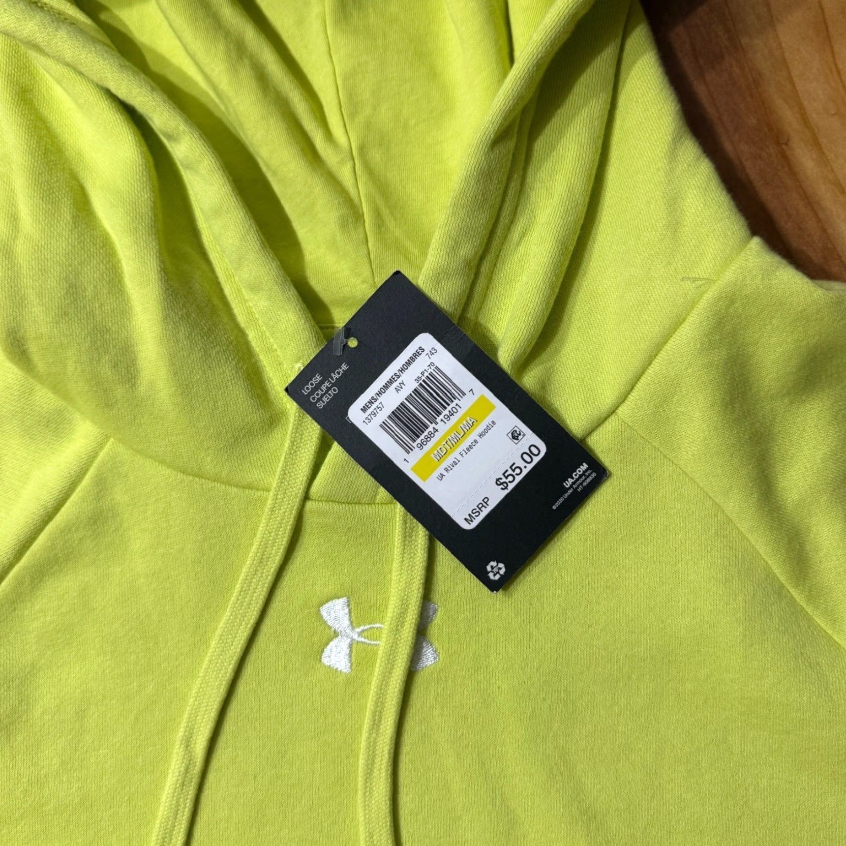 Under Armour Under Armour Sweatshirt Mens Hoodie Pullover Crew Neck Long Sleeve Cotton Knit Solid Yellow M Regular Size US M / EU 48-50 / 2 - 4 Thumbnail