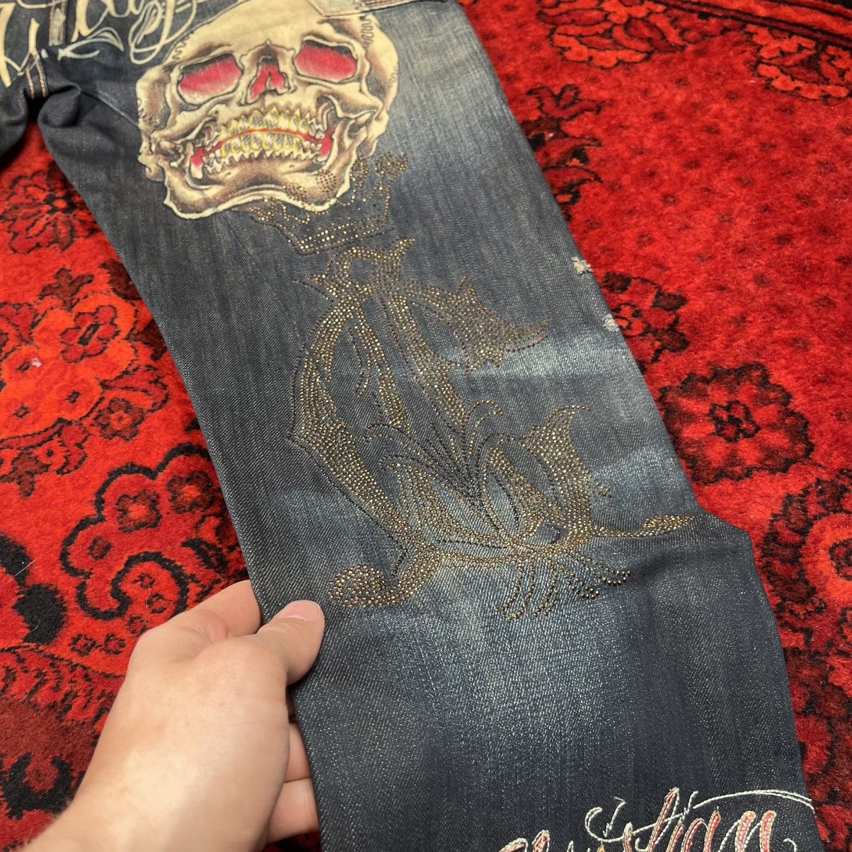 Christian Audigier Christian Audigier Jeans Skull Graphic Big Back Print Wide Size US 32 / EU 48 - 10 Thumbnail