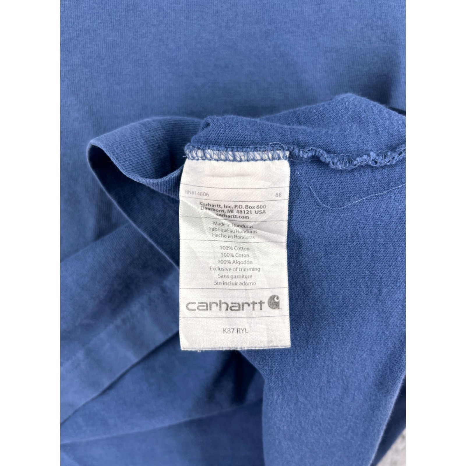 Carhartt Carhartt Shirt Men 4XL Blue Short Sleeve Crew Neck 100% Cotton T-Shirt Modern Work Logo Embroidered Size US XXL / EU 58 / 5 - 4 Thumbnail